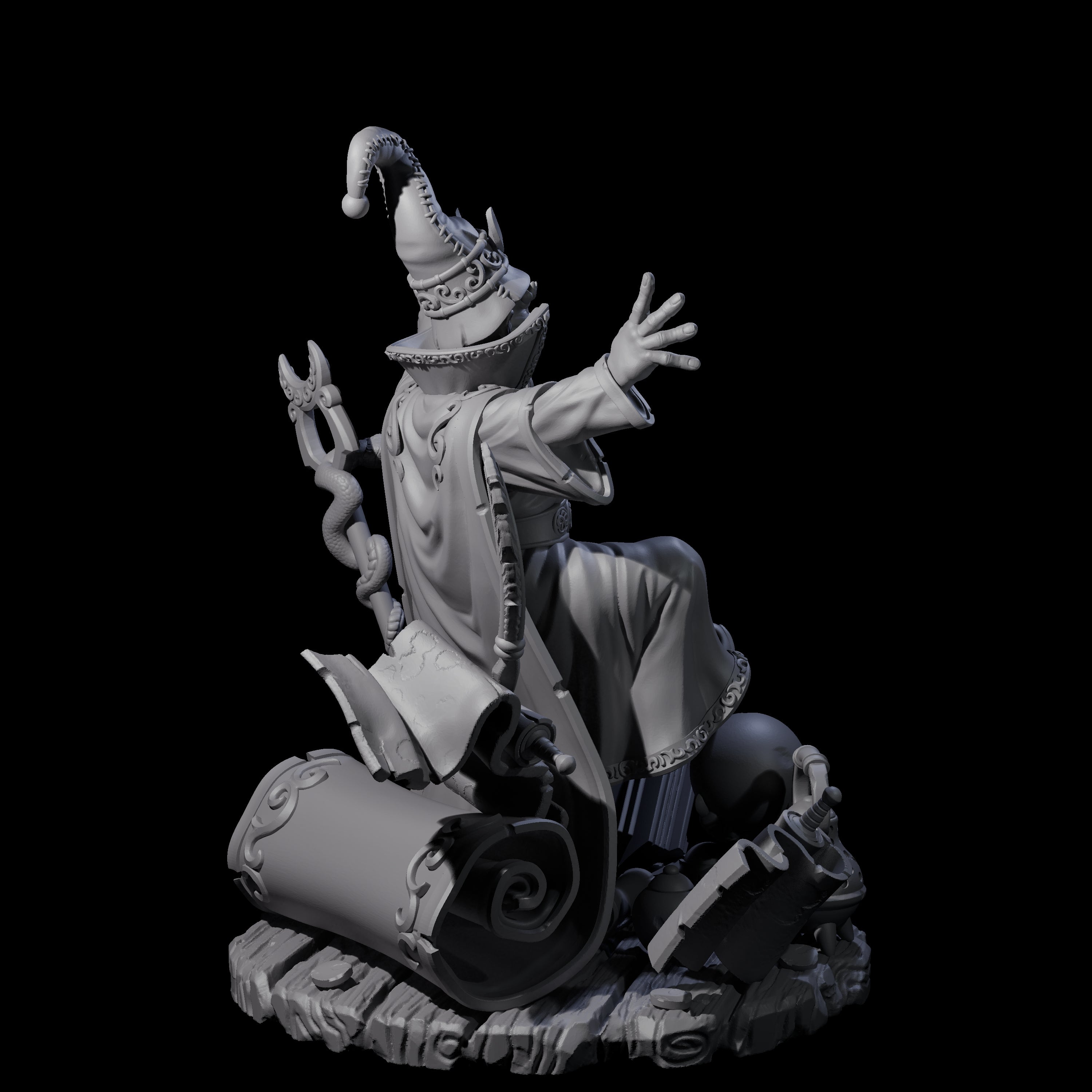 Levitating Gnome Wizard Miniature for Dungeons and Dragons, Pathfinder or other TTRPGs