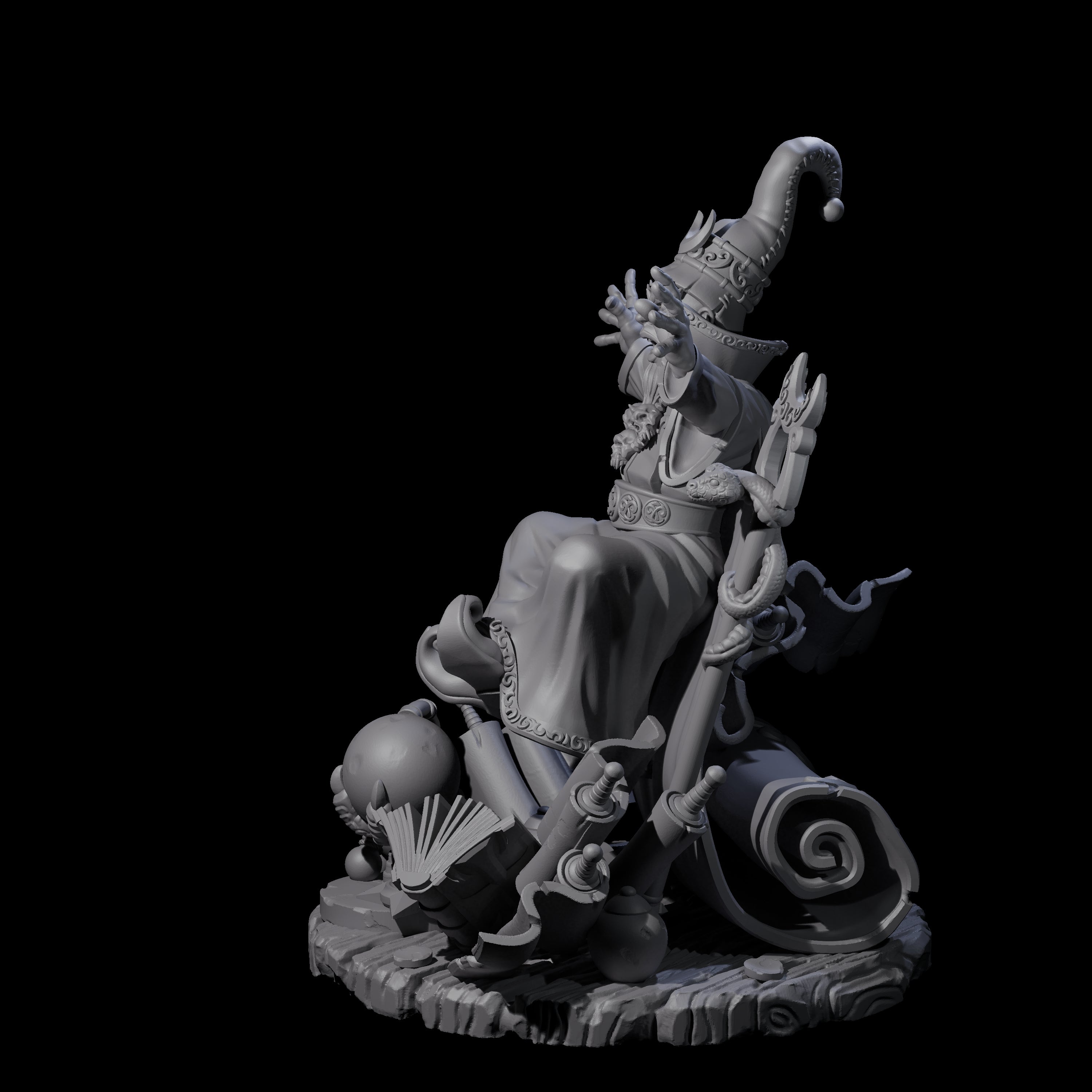 Levitating Gnome Wizard Miniature for Dungeons and Dragons, Pathfinder or other TTRPGs