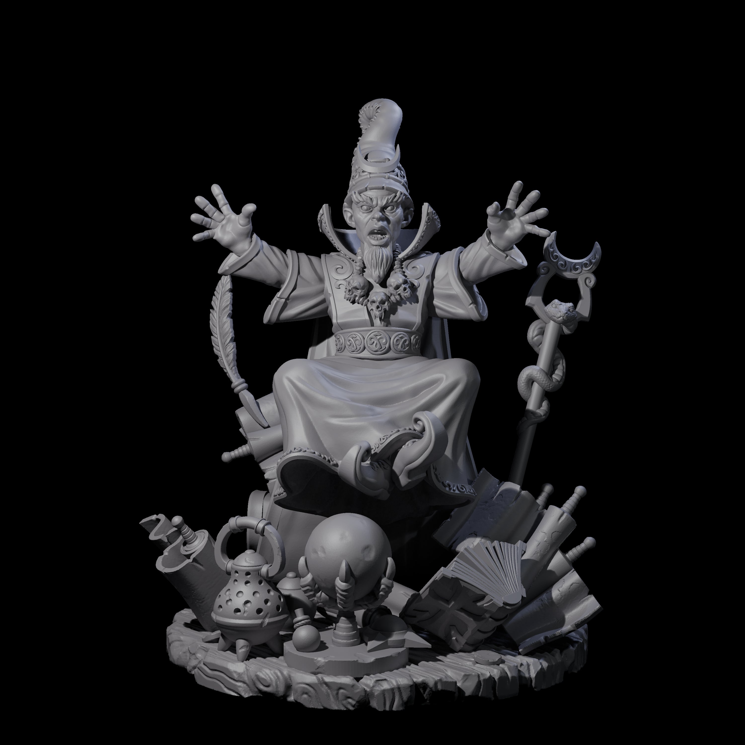 Levitating Gnome Wizard Miniature for Dungeons and Dragons, Pathfinder or other TTRPGs