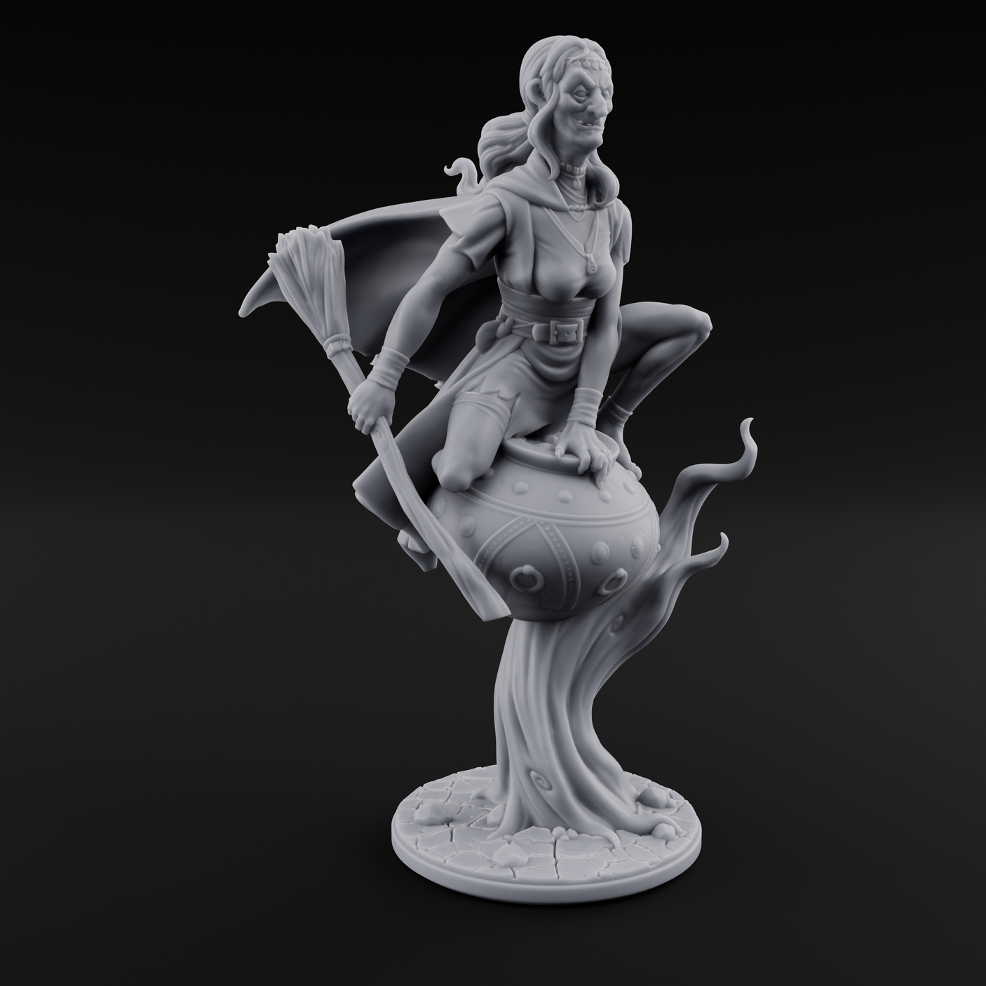 Levitating Hag Witch Miniature for Dungeons and Dragons, Pathfinder or other TTRPGs