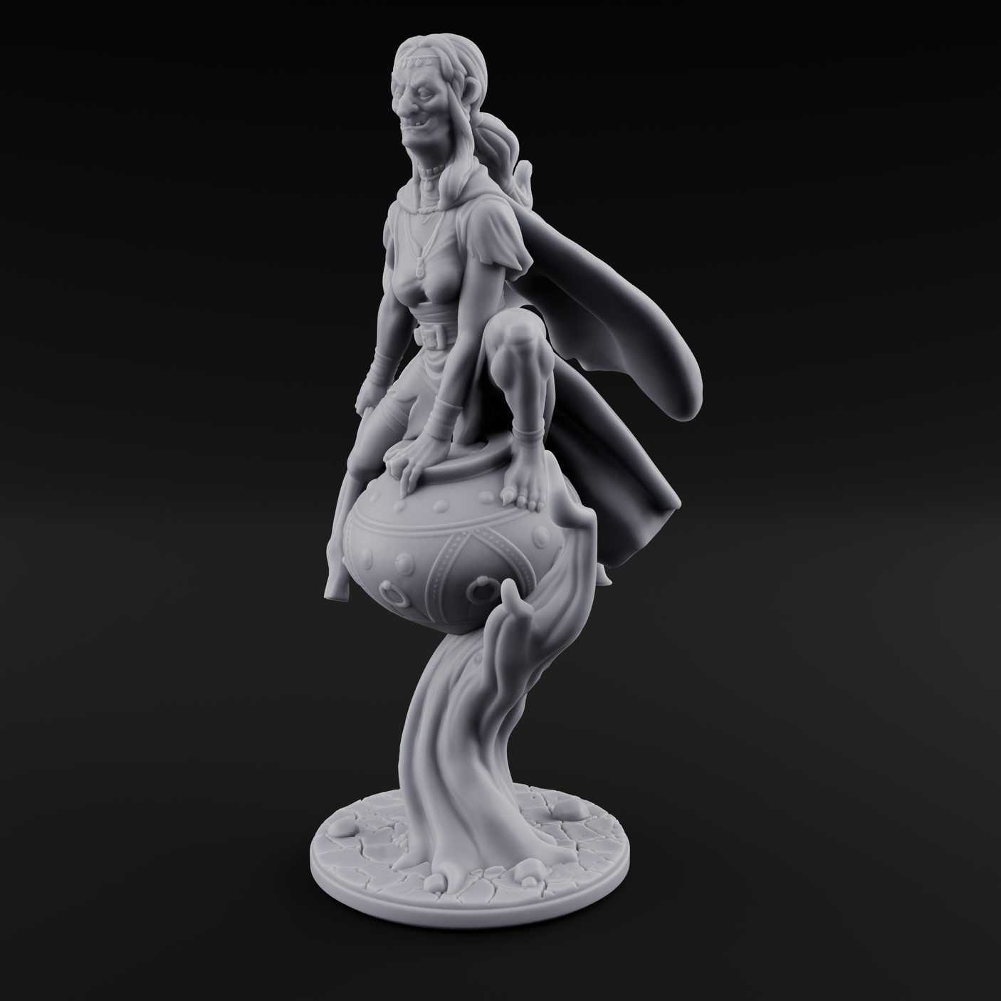 Levitating Hag Witch Miniature for Dungeons and Dragons, Pathfinder or other TTRPGs
