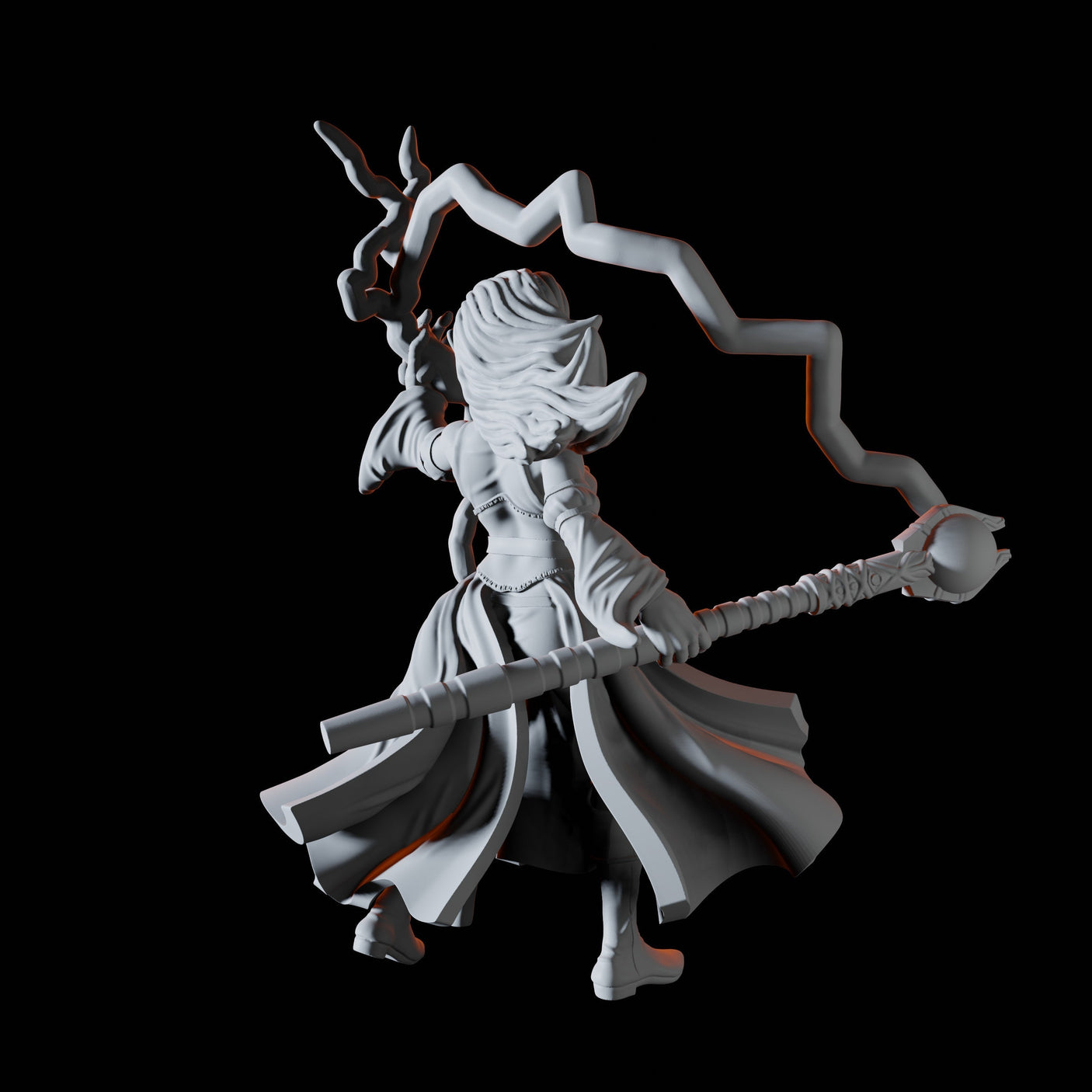 Lightning Mage Miniature for Dungeons and Dragons, Pathfinder or other TTRPGs