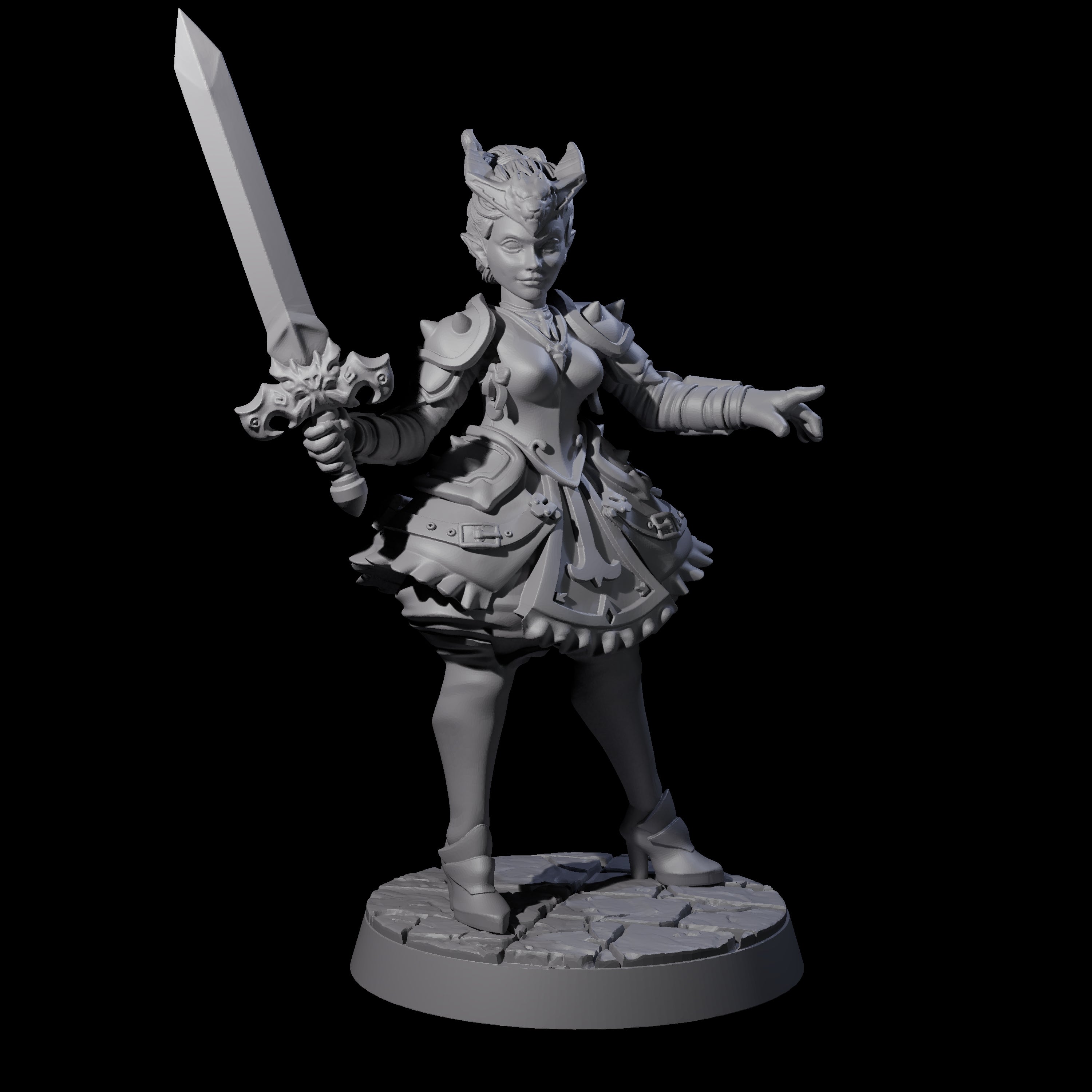 Lionheart Fighter Miniature for Dungeons and Dragons, Pathfinder or other TTRPGs