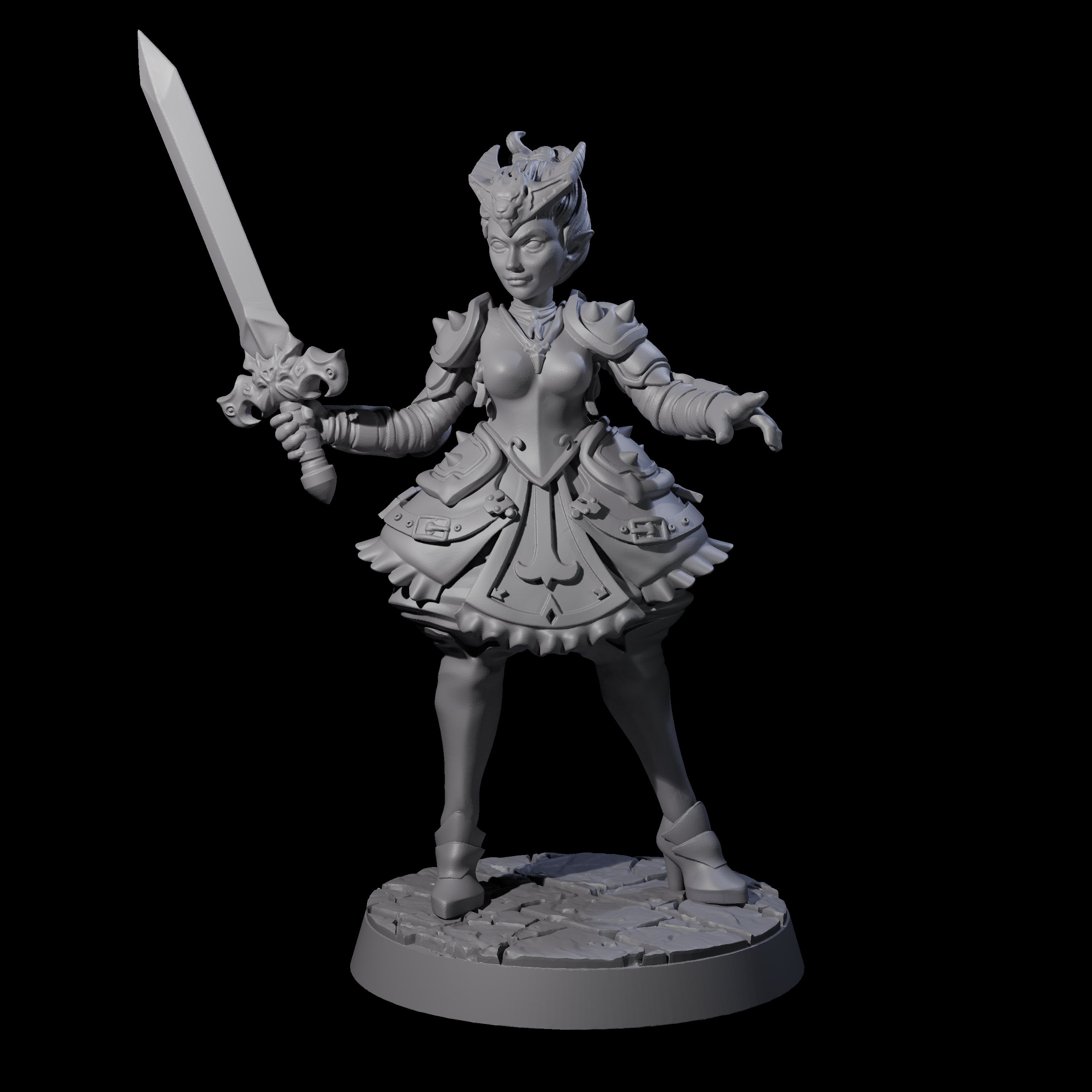 Lionheart Fighter Miniature for Dungeons and Dragons, Pathfinder or other TTRPGs