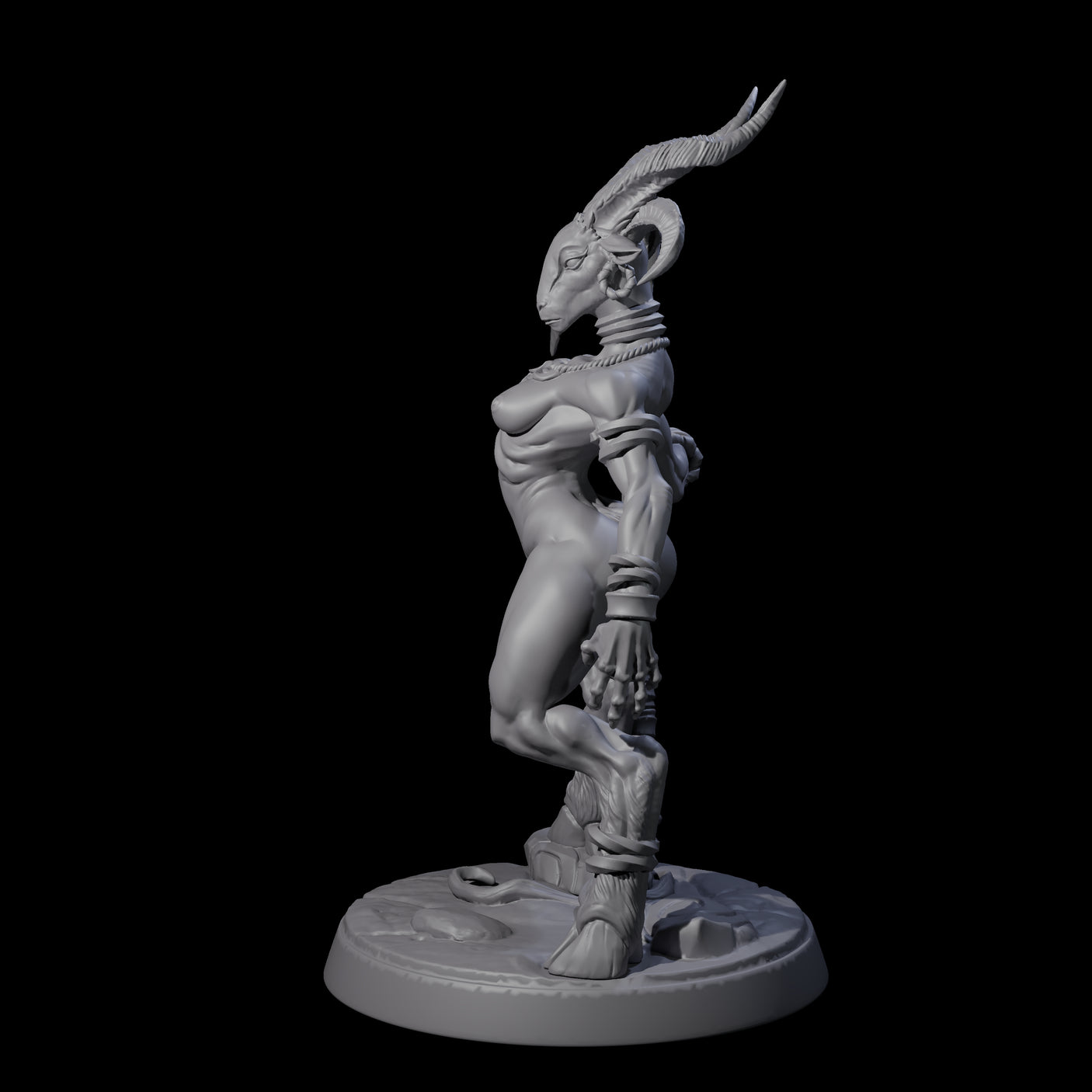 Lithe Beastwoman Miniature for Dungeons and Dragons, Pathfinder or other TTRPGs
