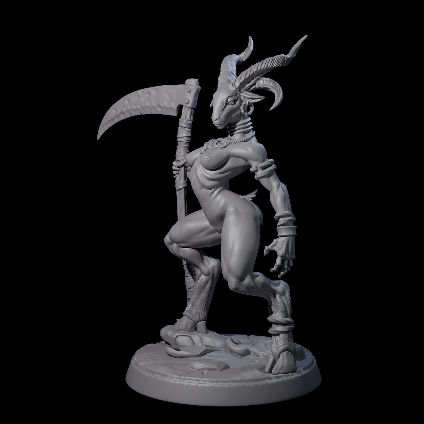 Lithe Beastwoman Miniature for Dungeons and Dragons, Pathfinder or other TTRPGs