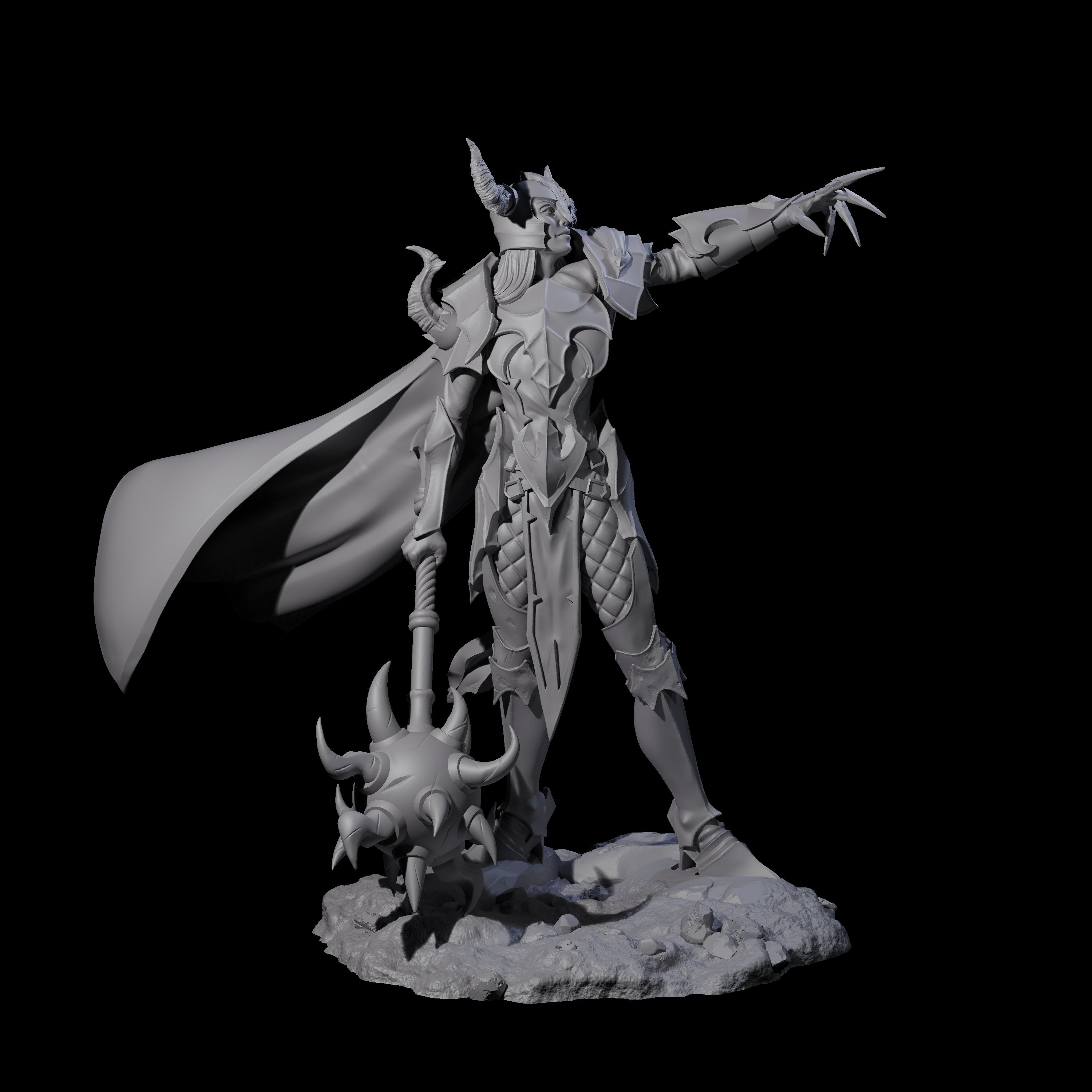 Lithe Warrior of Demons Miniature for Dungeons and Dragons, Pathfinder or other TTRPGs