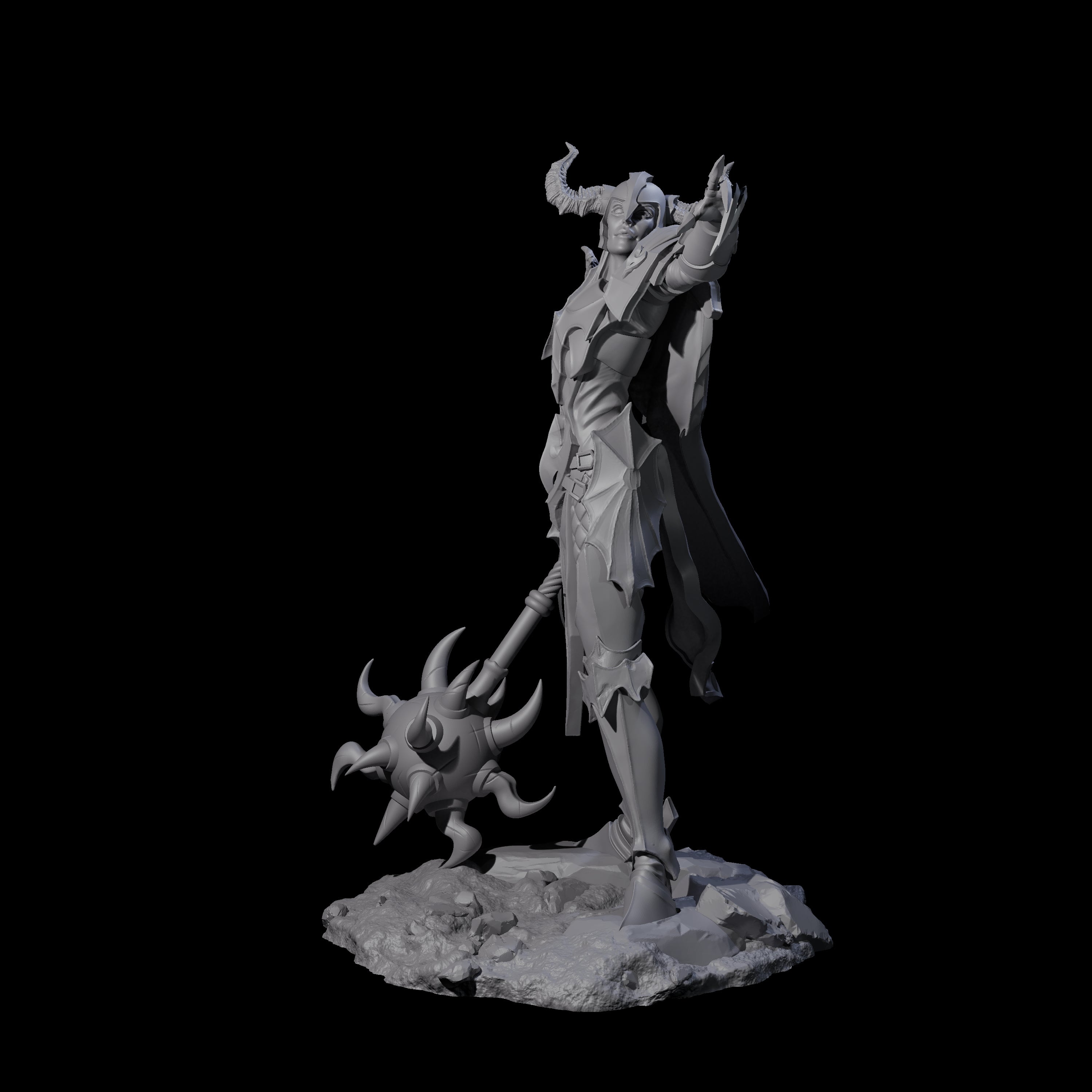 Lithe Warrior of Demons Miniature for Dungeons and Dragons, Pathfinder or other TTRPGs