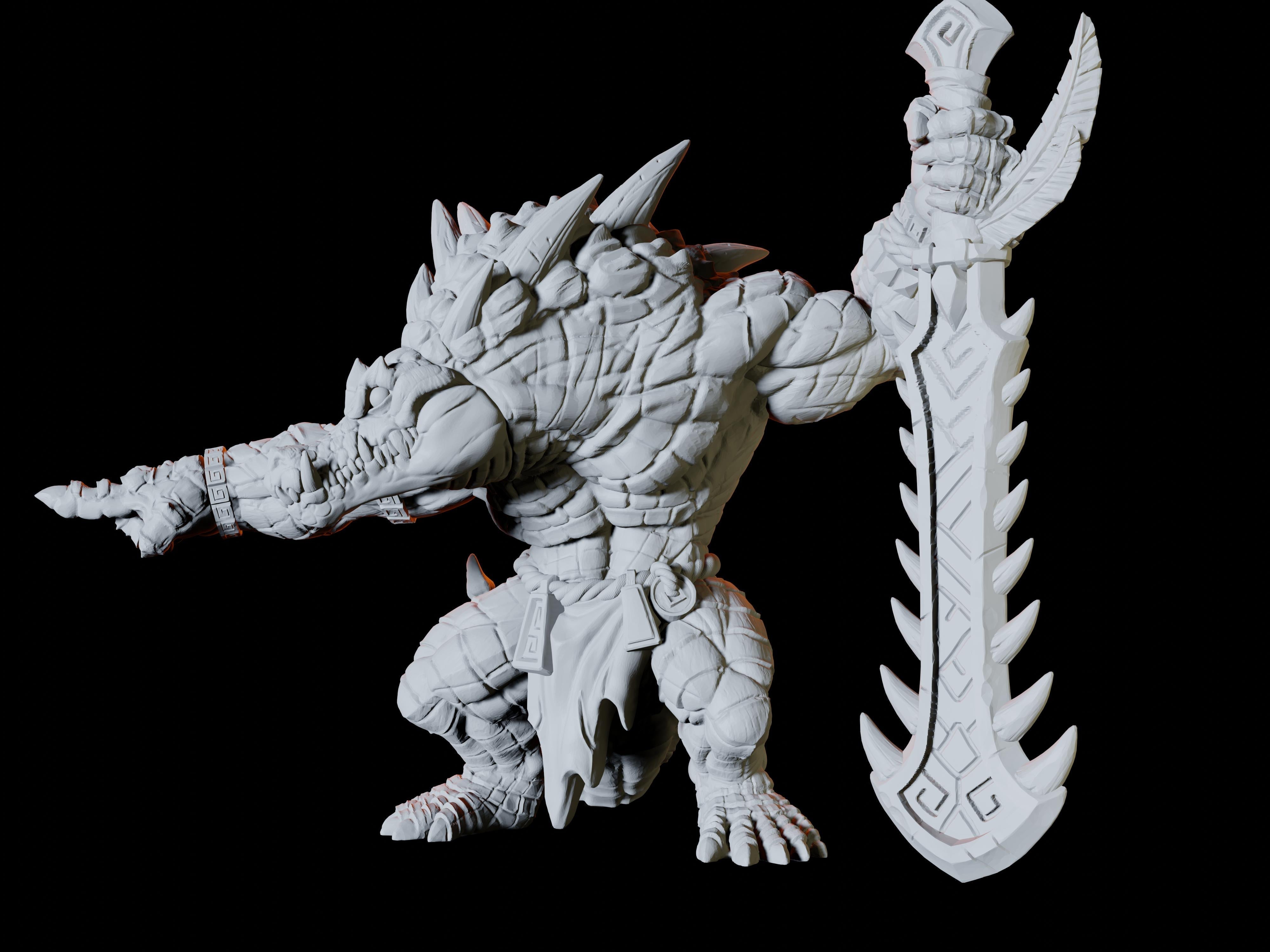 Lizardfolk King Miniature for Dungeons and Dragons, Pathfinder or other TTRPGs