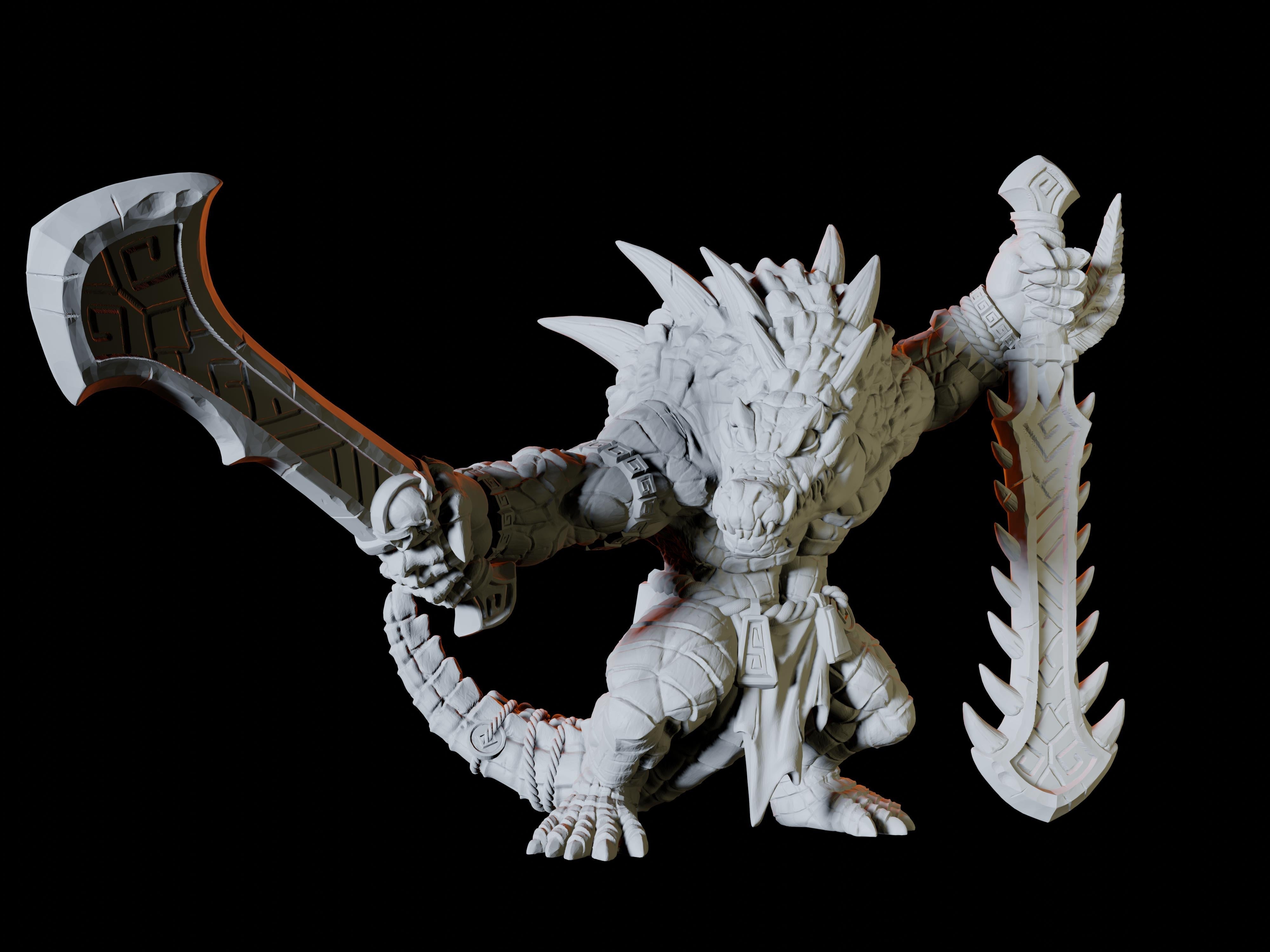 Lizardfolk King Miniature for Dungeons and Dragons, Pathfinder or other TTRPGs