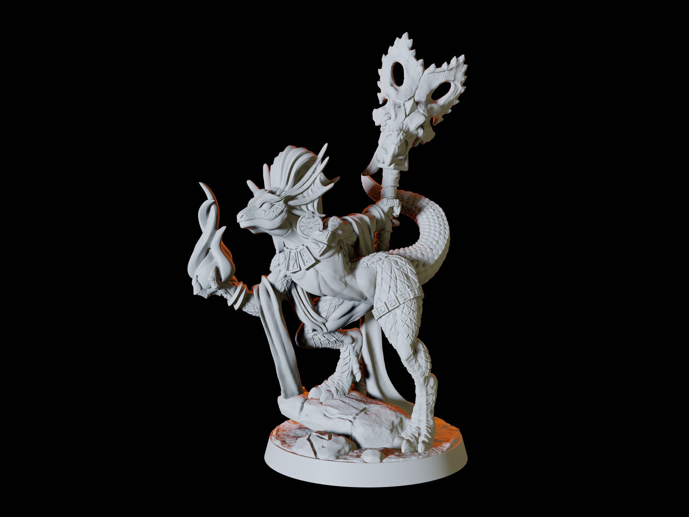Lizardfolk Pinup Miniature for Dungeons and Dragons, Pathfinder or other TTRPGs