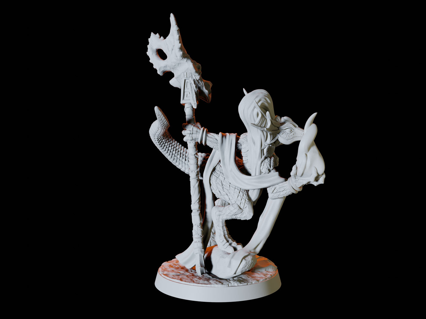 Lizardfolk Pinup Miniature for Dungeons and Dragons, Pathfinder or other TTRPGs