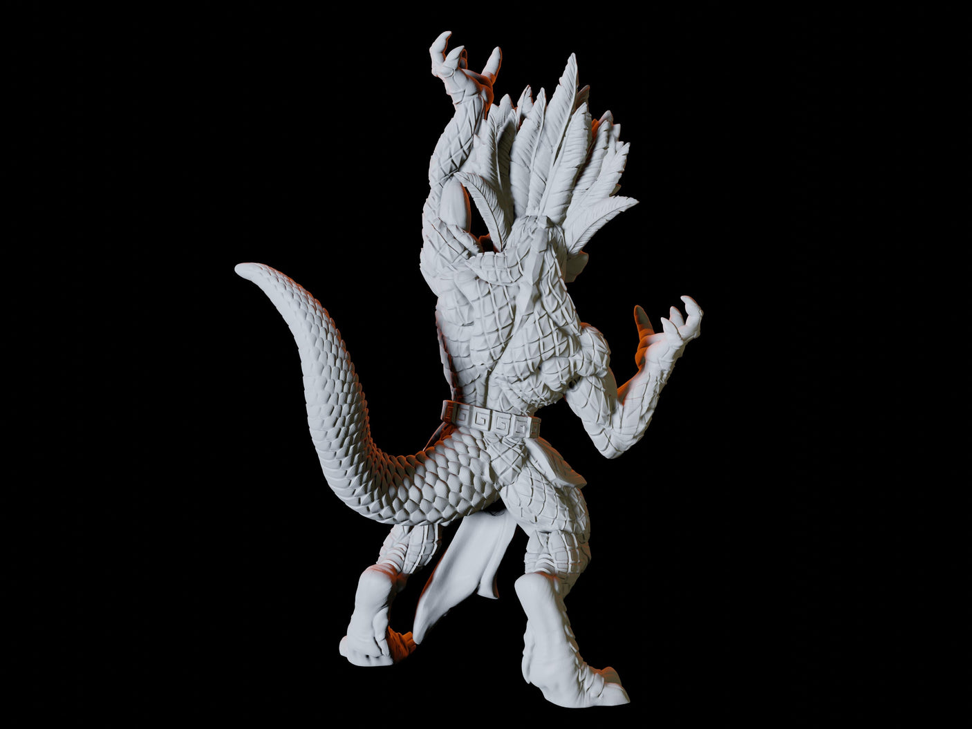 Lizardfolk Shaman Miniature for Dungeons and Dragons, Pathfinder or other TTRPGs