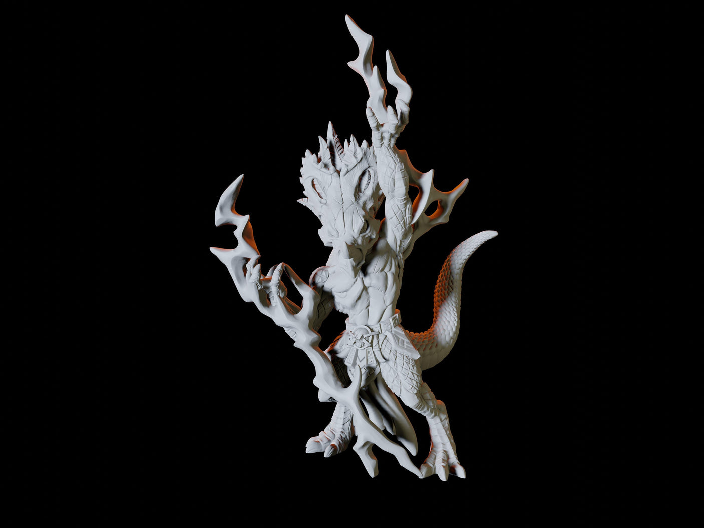 Lizardfolk Shaman Miniature for Dungeons and Dragons, Pathfinder or other TTRPGs
