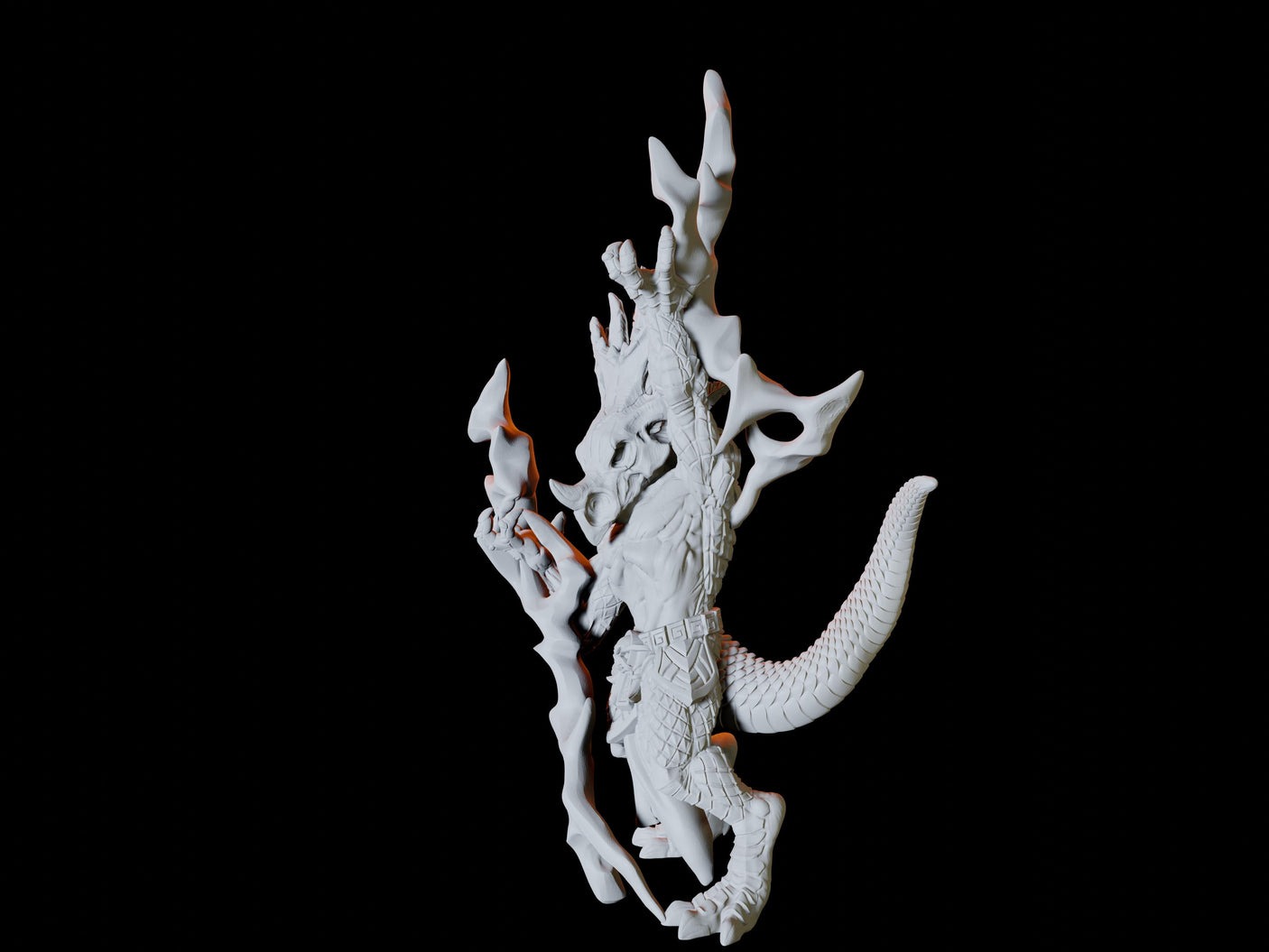 Lizardfolk Shaman Miniature for Dungeons and Dragons, Pathfinder or other TTRPGs