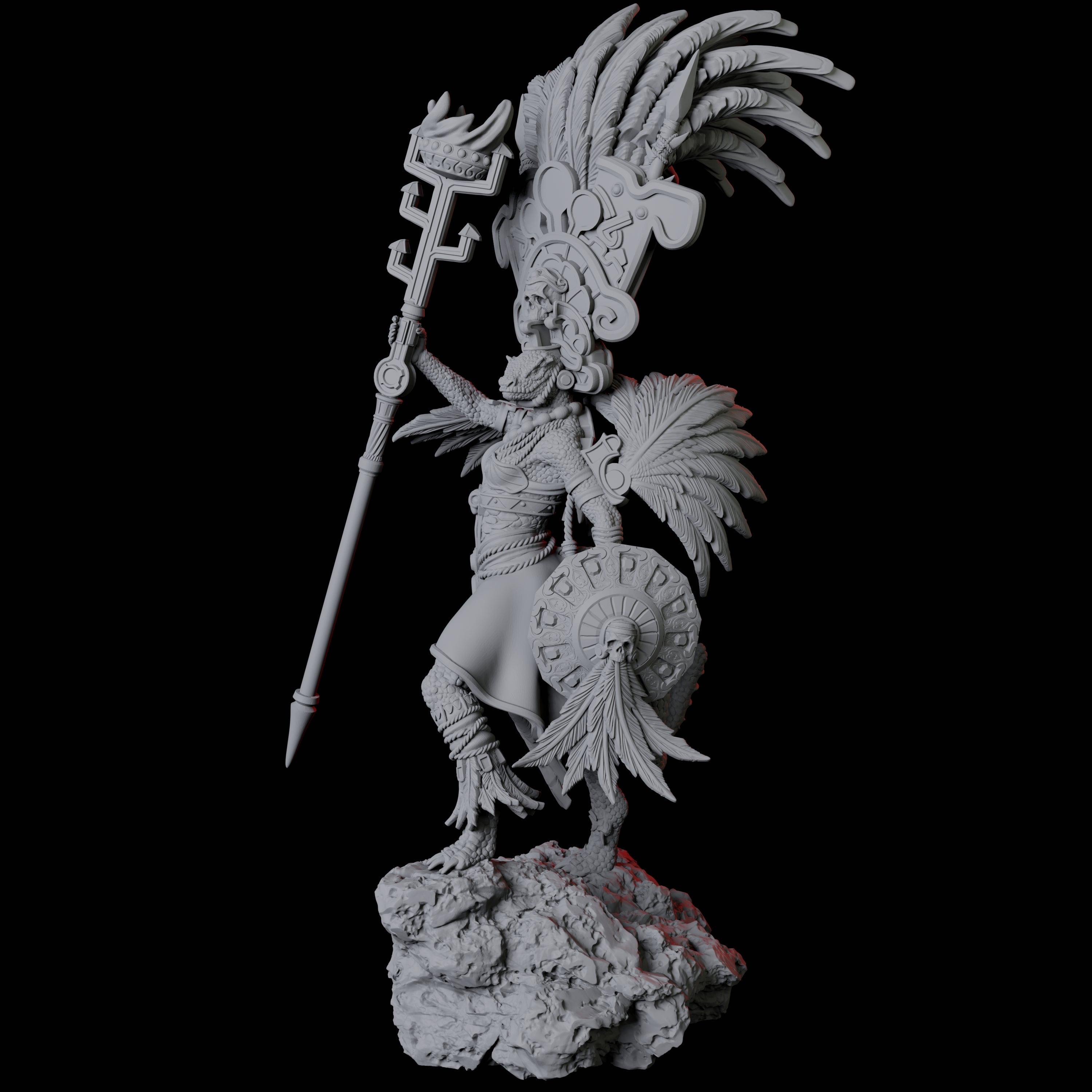 Lizardfolk Sundancer B Miniature for Dungeons and Dragons, Pathfinder or other TTRPGs