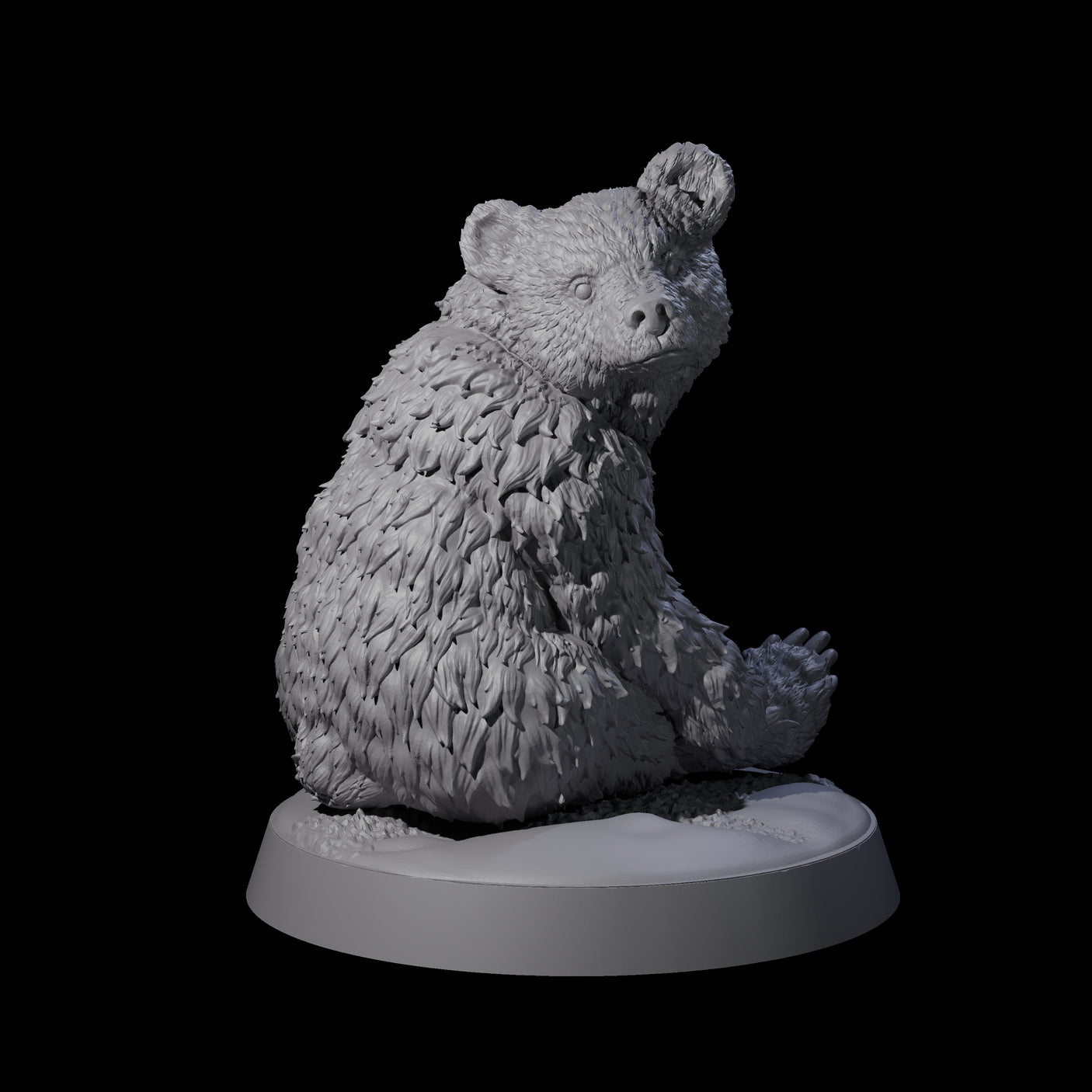 Lonely Bear Cub Miniature for Dungeons and Dragons, Pathfinder or other TTRPGs