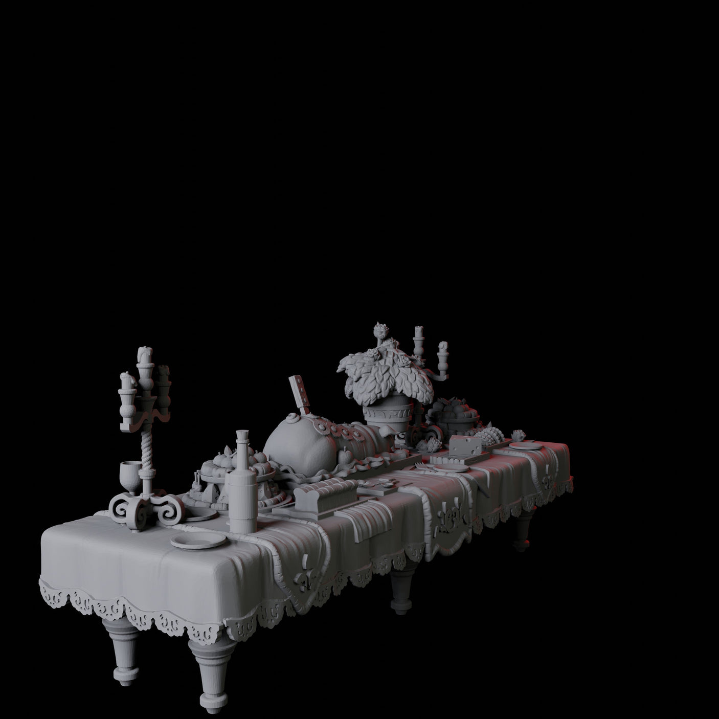 Long Feast Table Miniature for Dungeons and Dragons, Pathfinder or other TTRPGs