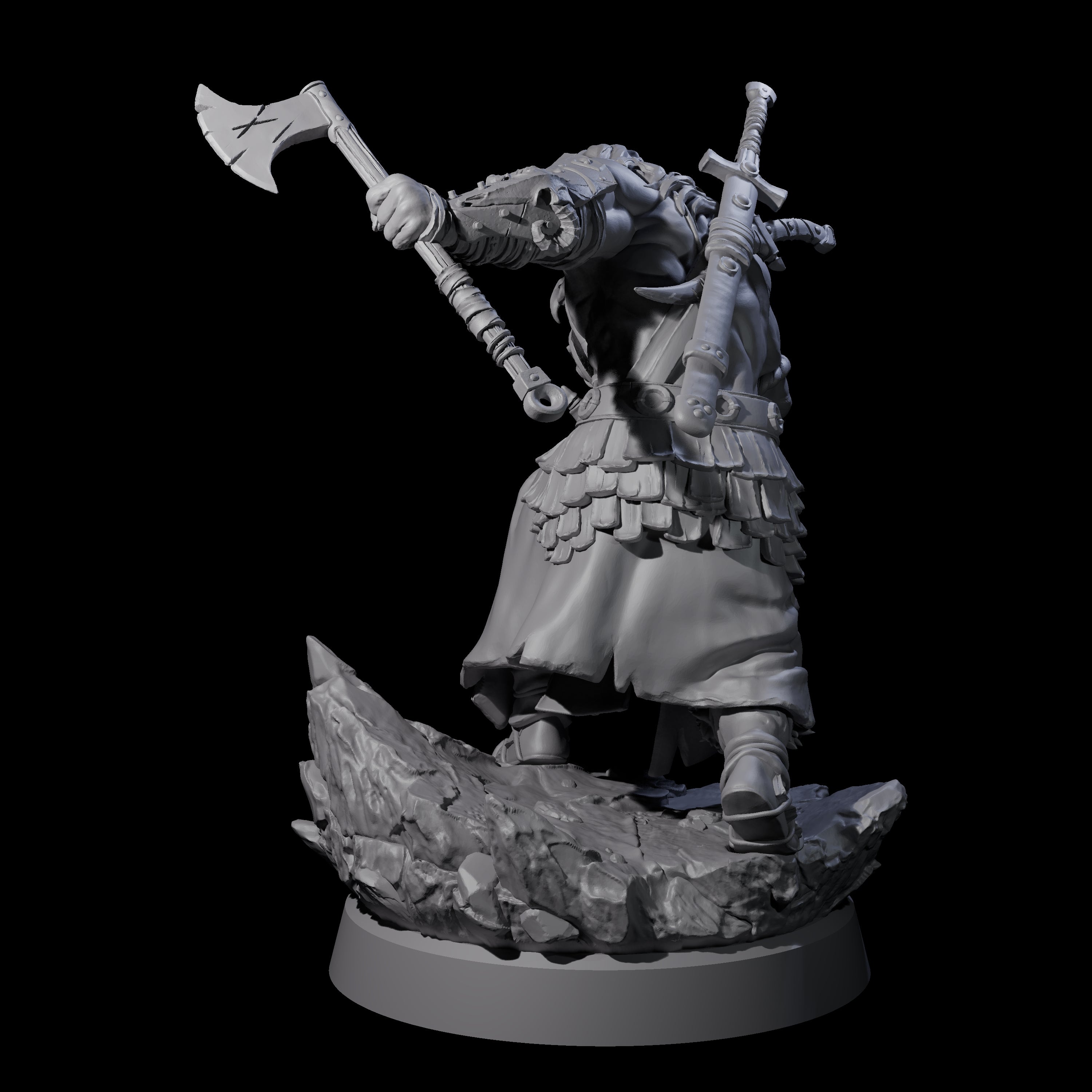 Long Haired Barbarian Miniature for Dungeons and Dragons, Pathfinder or other TTRPGs