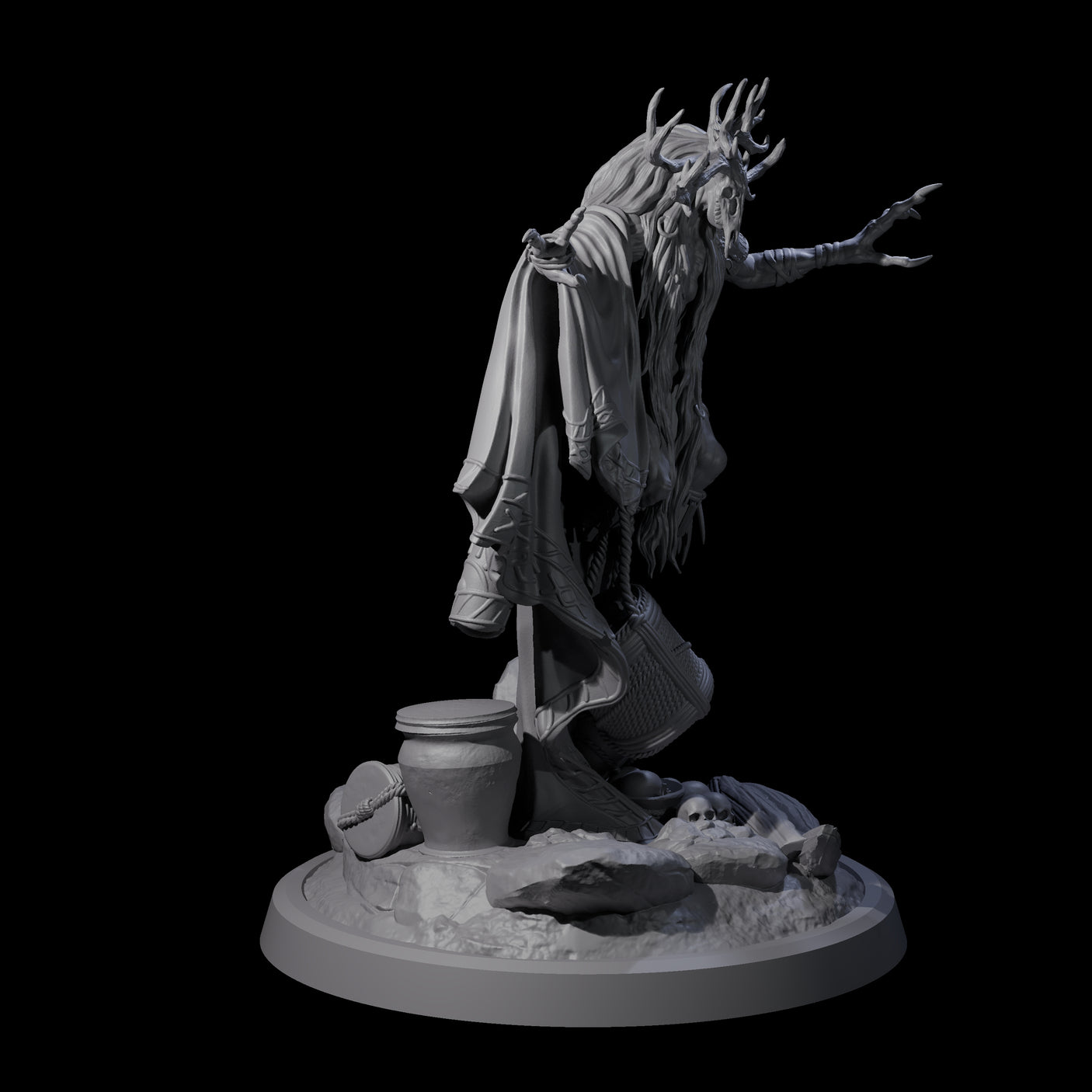 Looming Druid of the Blight A Miniature for Dungeons and Dragons, Pathfinder or other TTRPGs