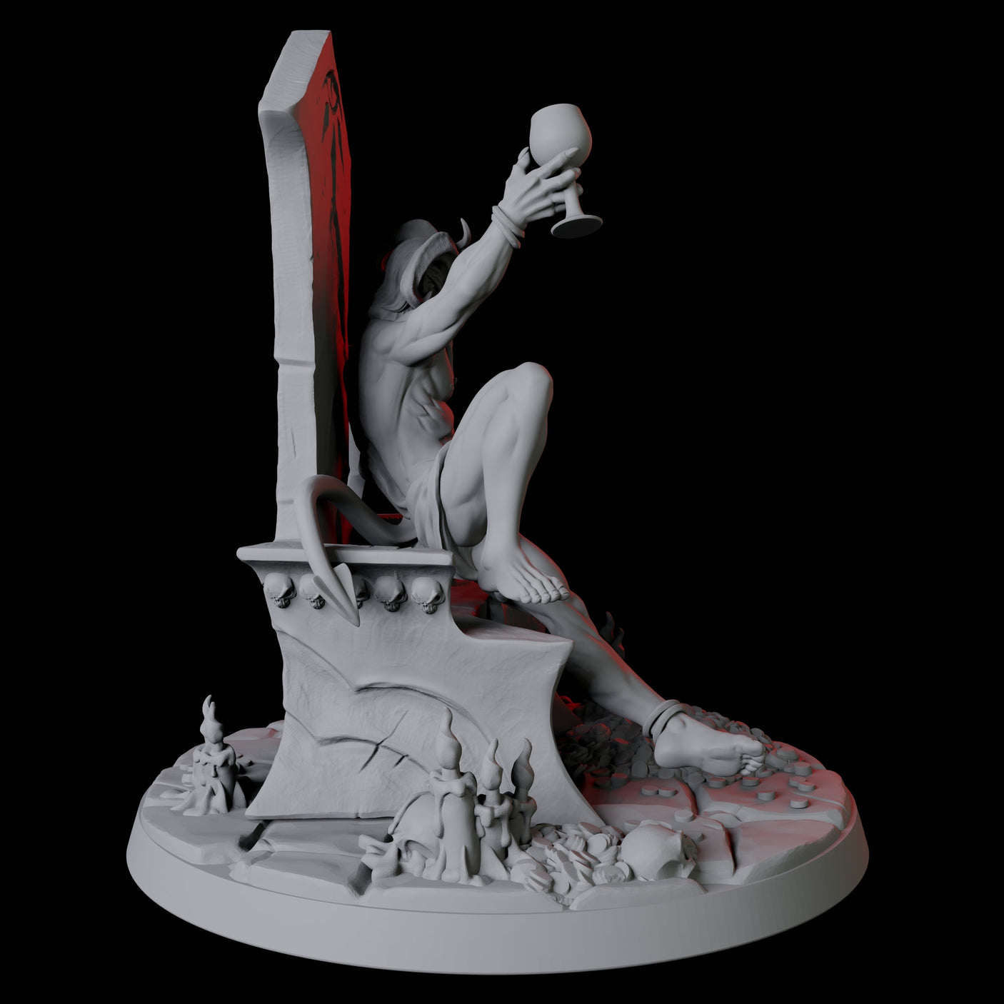 Lounging Incubus Miniature for Dungeons and Dragons, Pathfinder or other TTRPGs