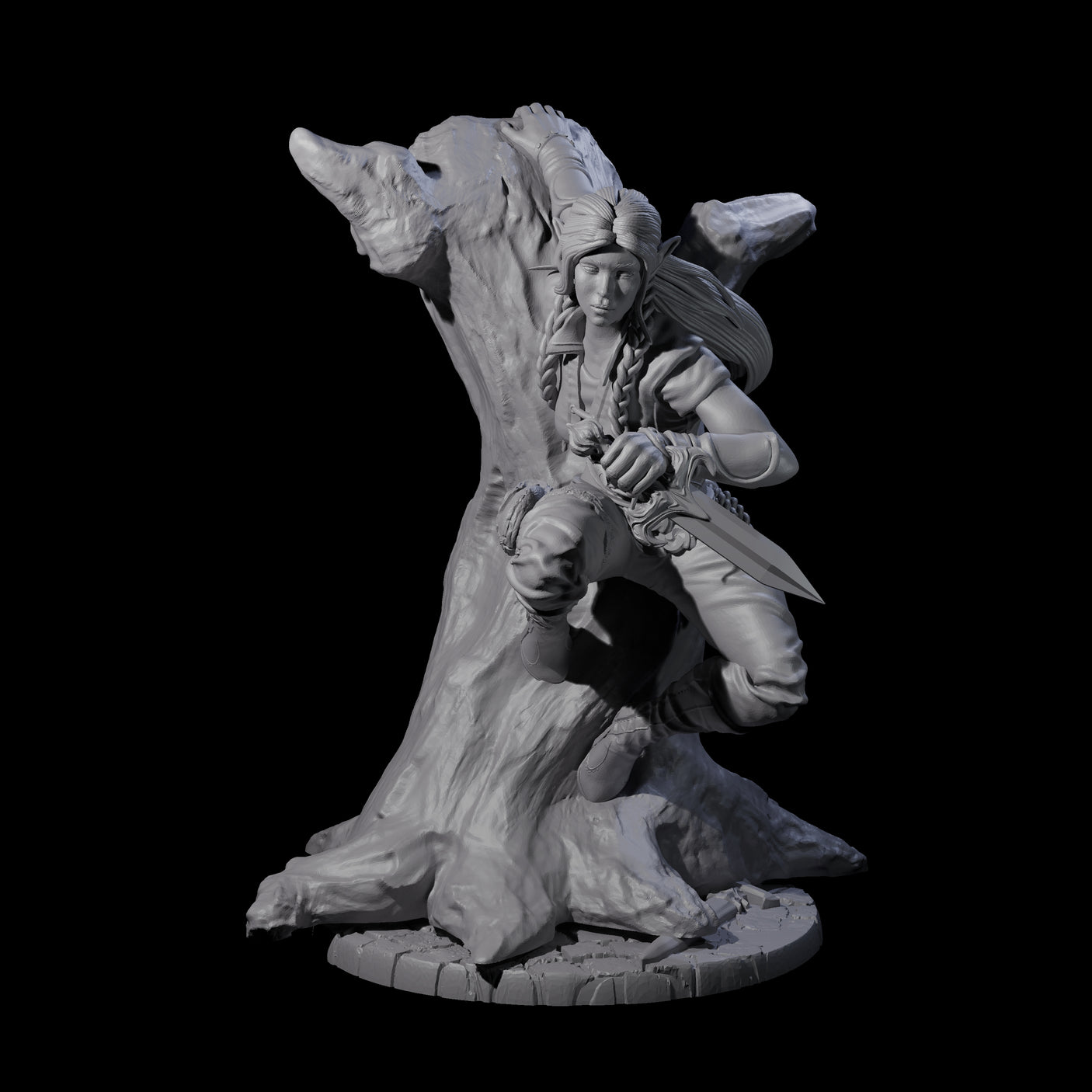 Luna - Climbing Rogue Miniature for Dungeons and Dragons, Pathfinder or other TTRPGs