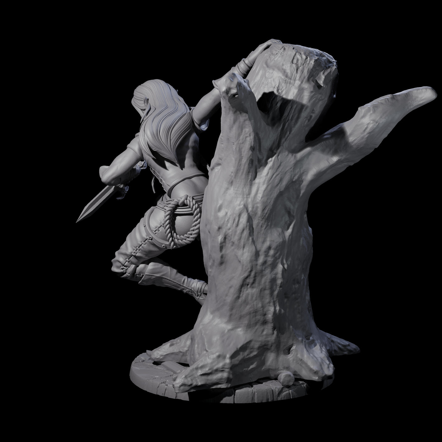 Luna - Climbing Rogue Miniature for Dungeons and Dragons, Pathfinder or other TTRPGs