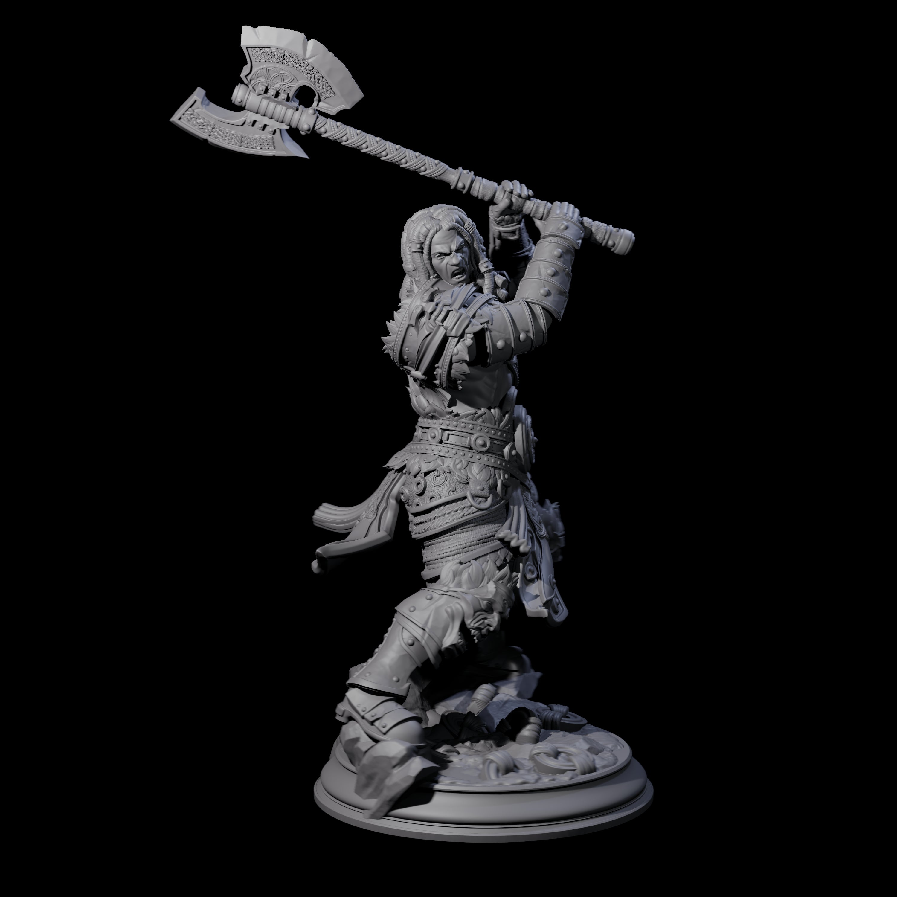 Lunging Barbarian Miniature for Dungeons and Dragons, Pathfinder or other TTRPGs