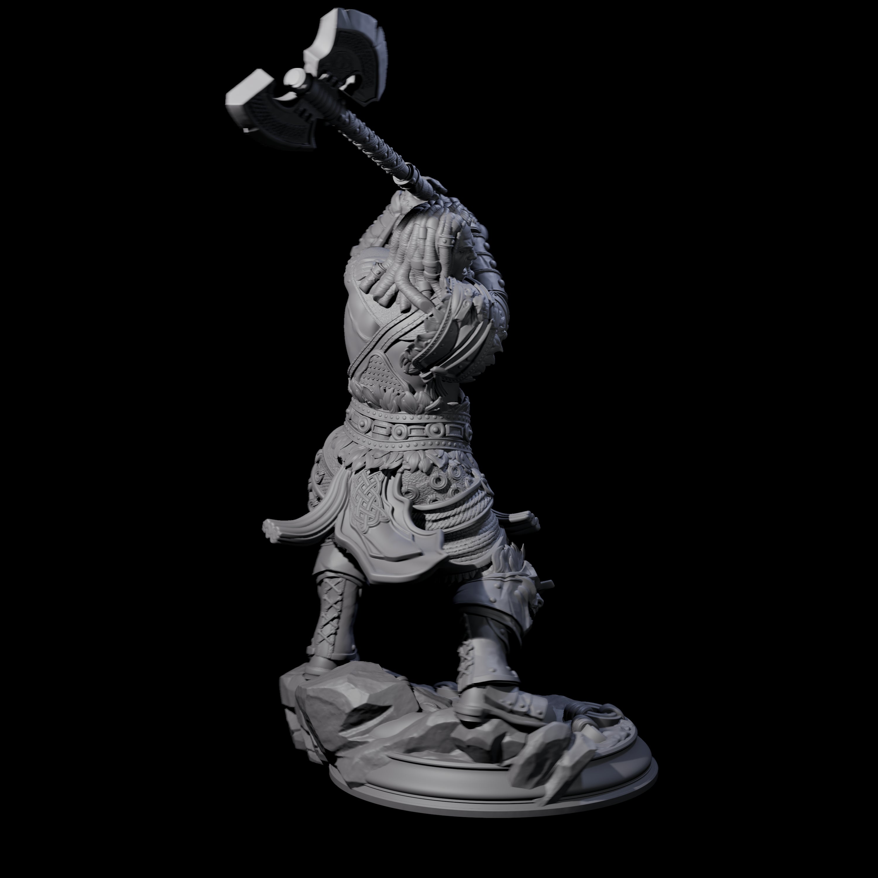 Lunging Barbarian Miniature for Dungeons and Dragons, Pathfinder or other TTRPGs