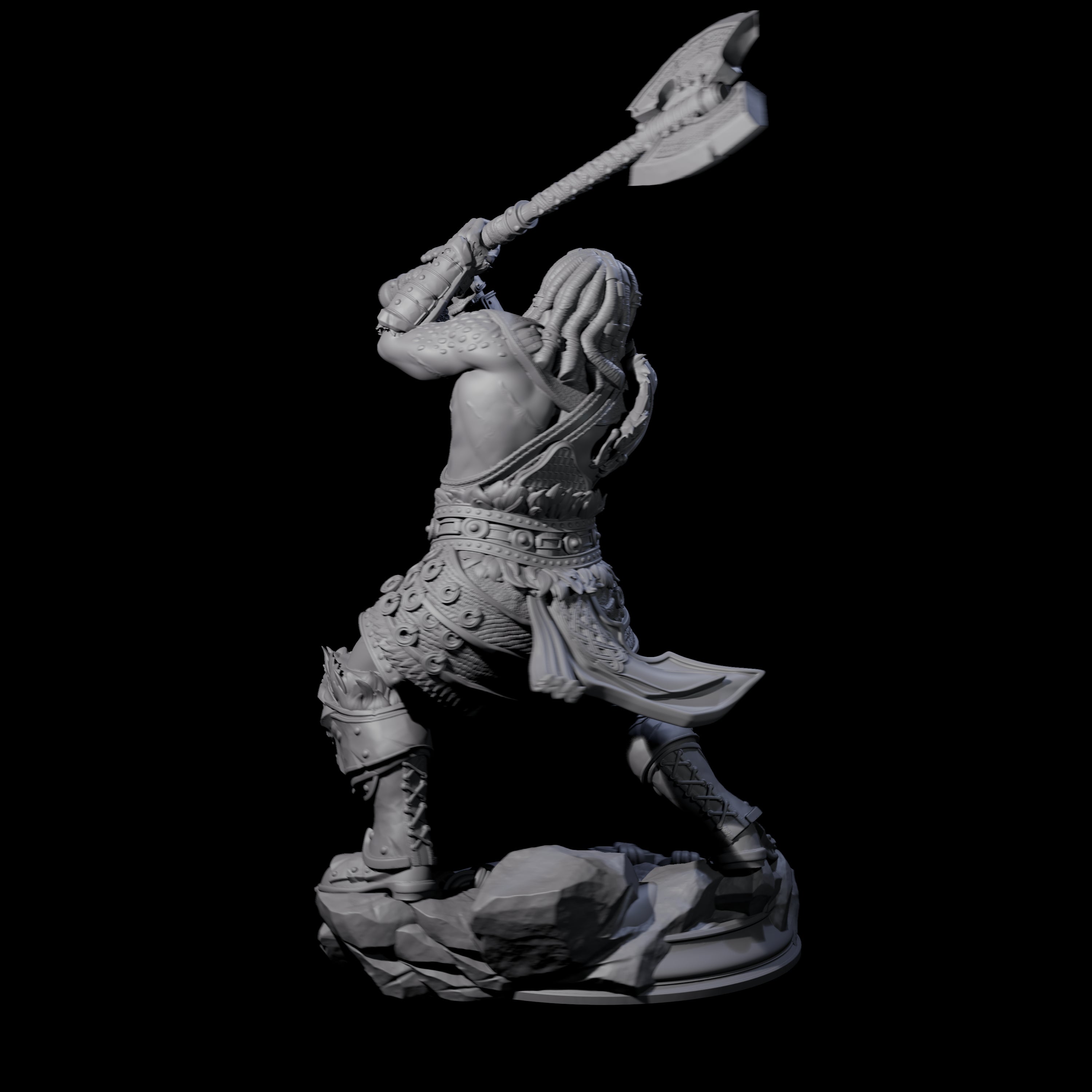 Lunging Barbarian Miniature for Dungeons and Dragons, Pathfinder or other TTRPGs