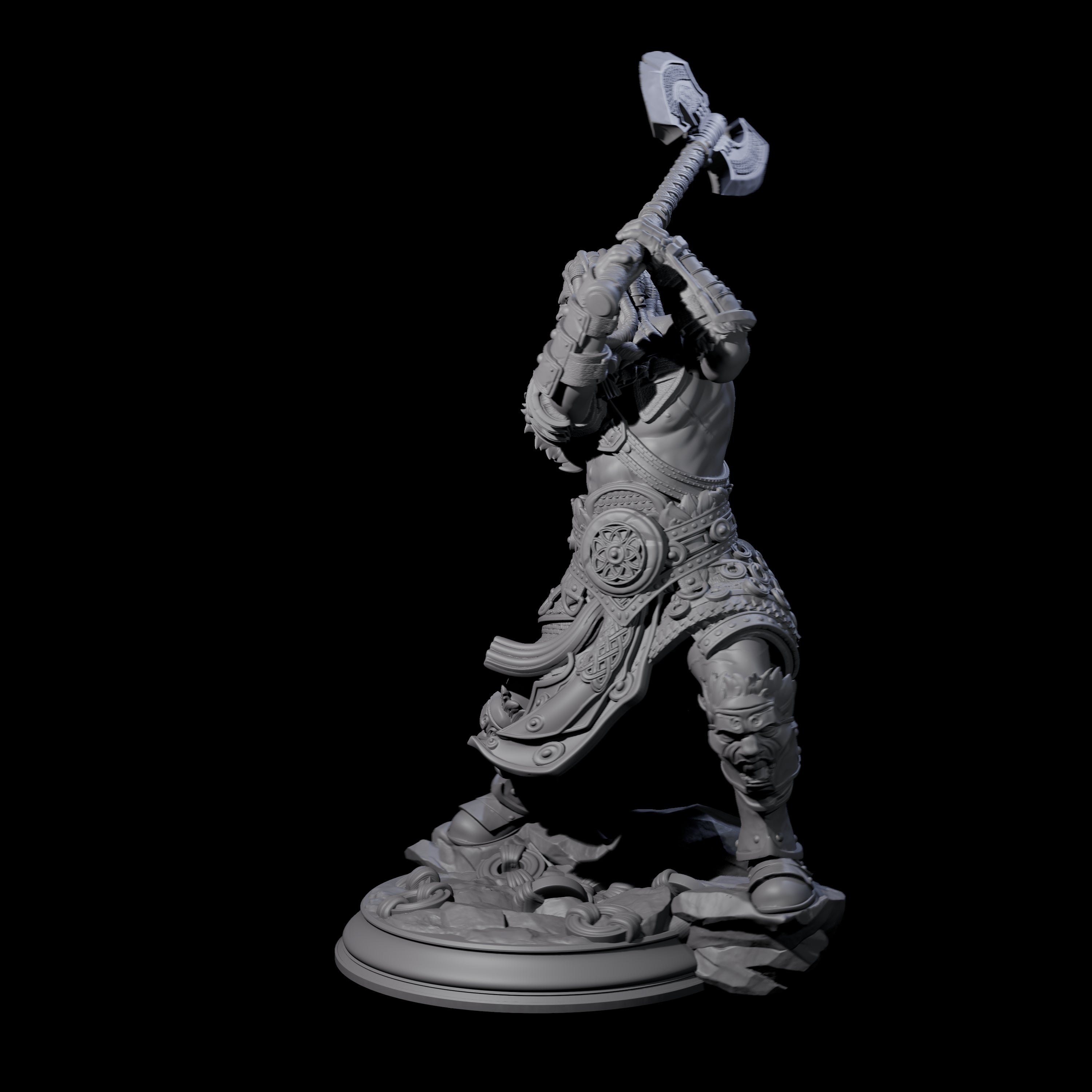 Lunging Barbarian Miniature for Dungeons and Dragons, Pathfinder or other TTRPGs
