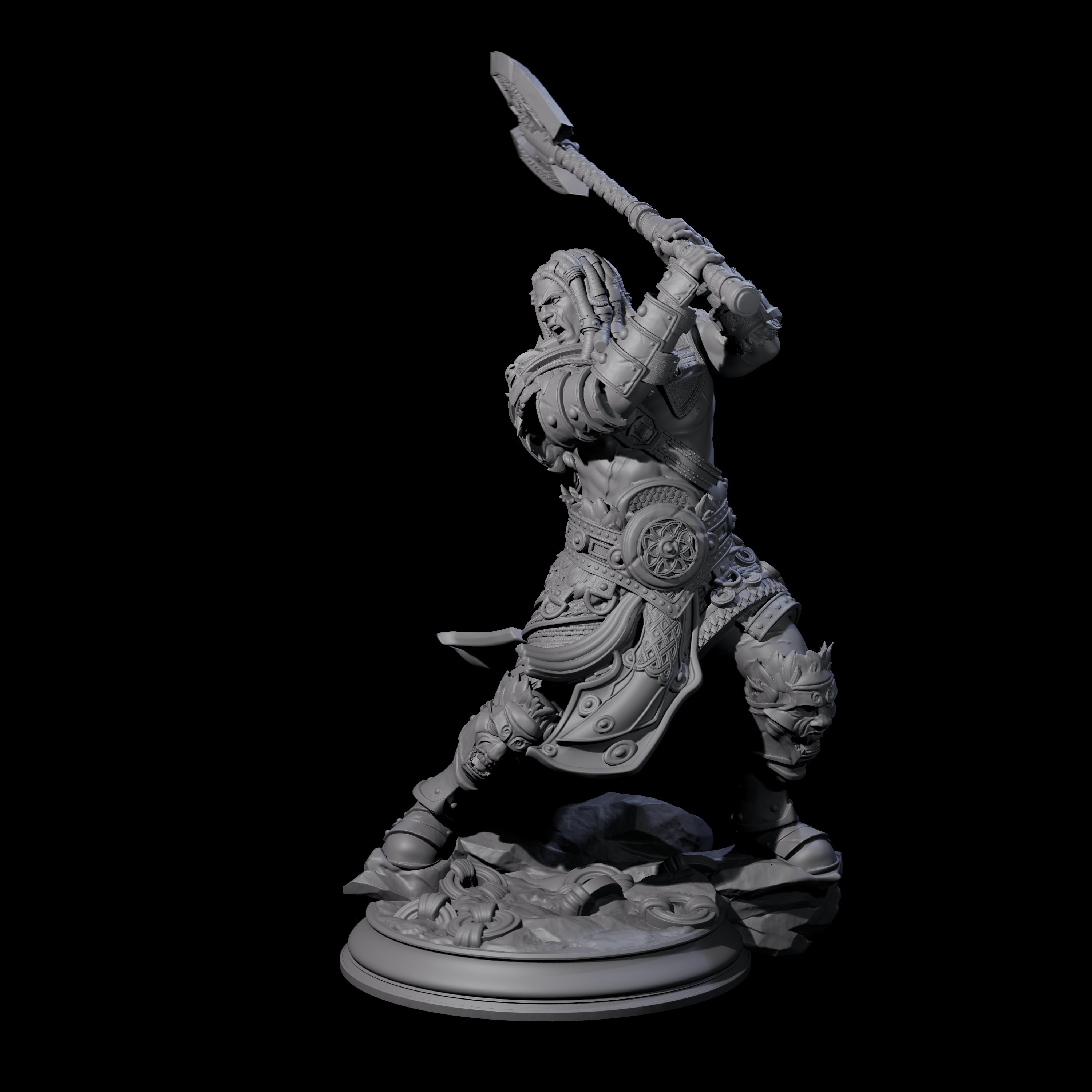 Lunging Barbarian Miniature for Dungeons and Dragons, Pathfinder or other TTRPGs