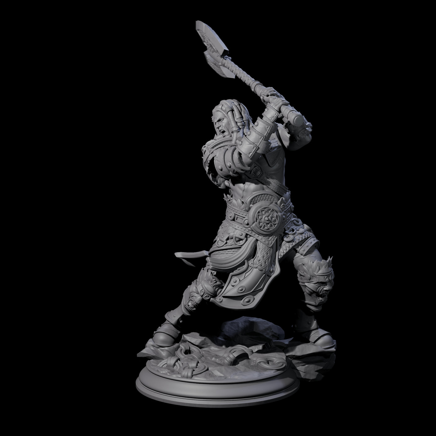 Lunging Barbarian Miniature for Dungeons and Dragons, Pathfinder or other TTRPGs