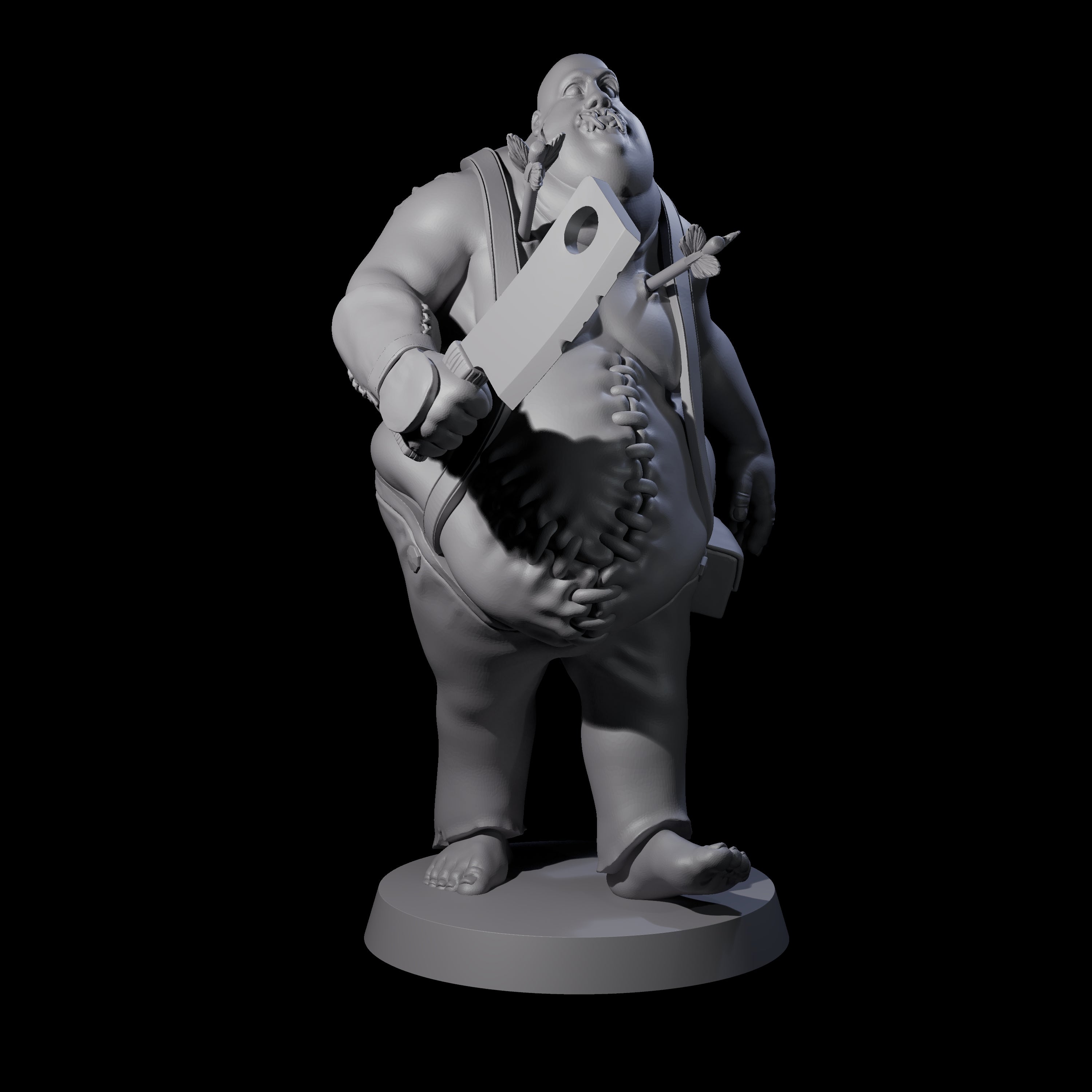Lurching Zombie Butcher Miniature for Dungeons and Dragons, Pathfinder or other TTRPGs