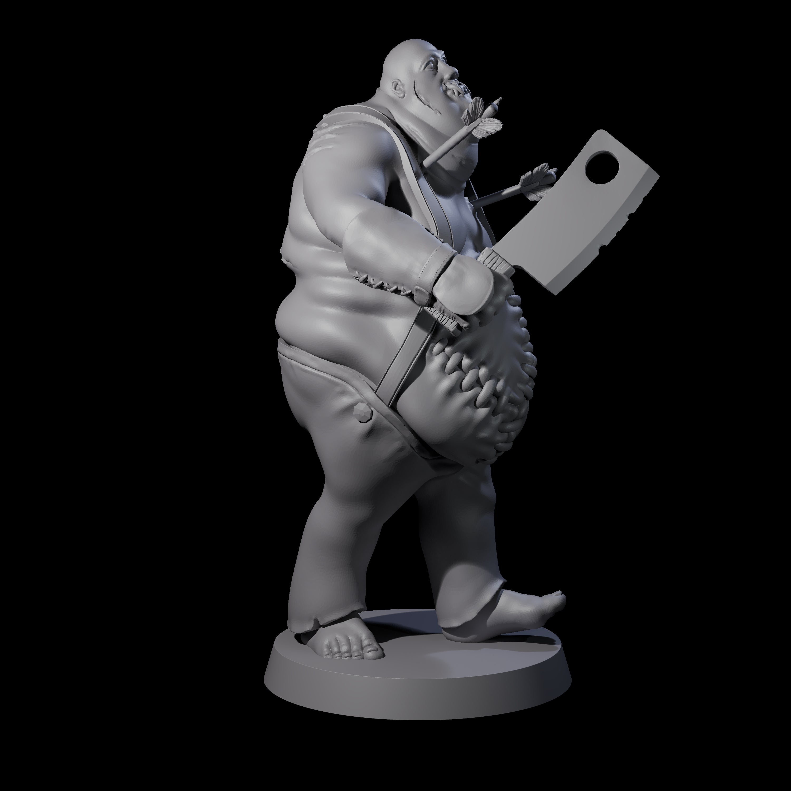Lurching Zombie Butcher Miniature for Dungeons and Dragons, Pathfinder or other TTRPGs