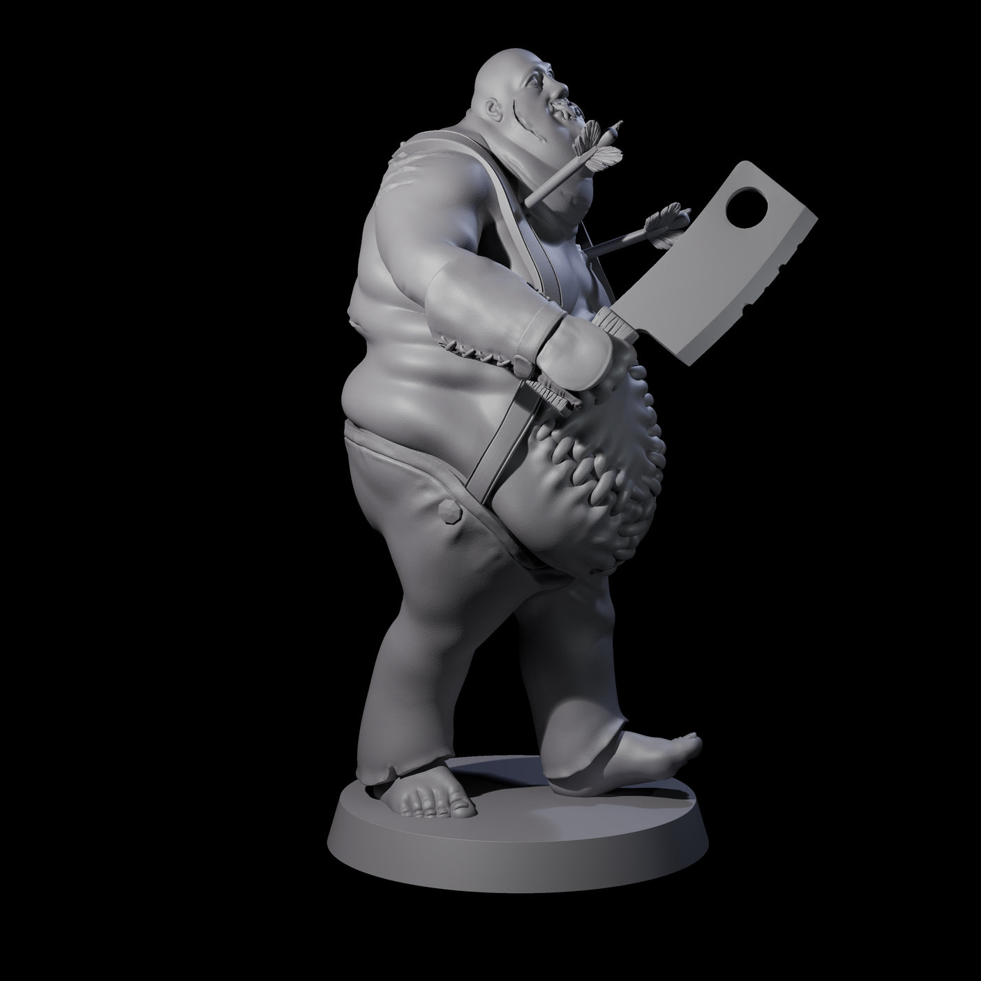 Lurching Zombie Butcher Miniature for Dungeons and Dragons, Pathfinder or other TTRPGs