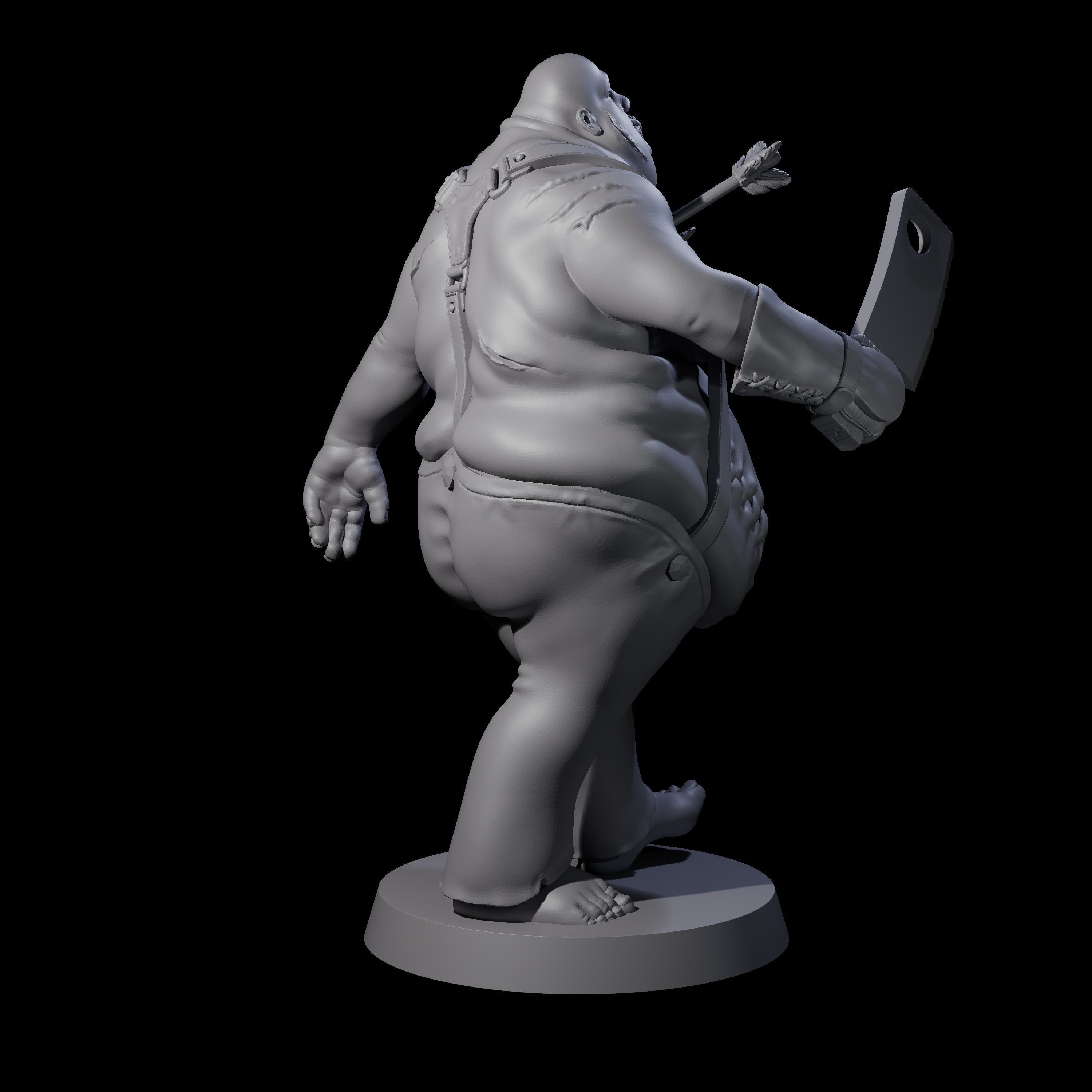 Lurching Zombie Butcher Miniature for Dungeons and Dragons, Pathfinder or other TTRPGs