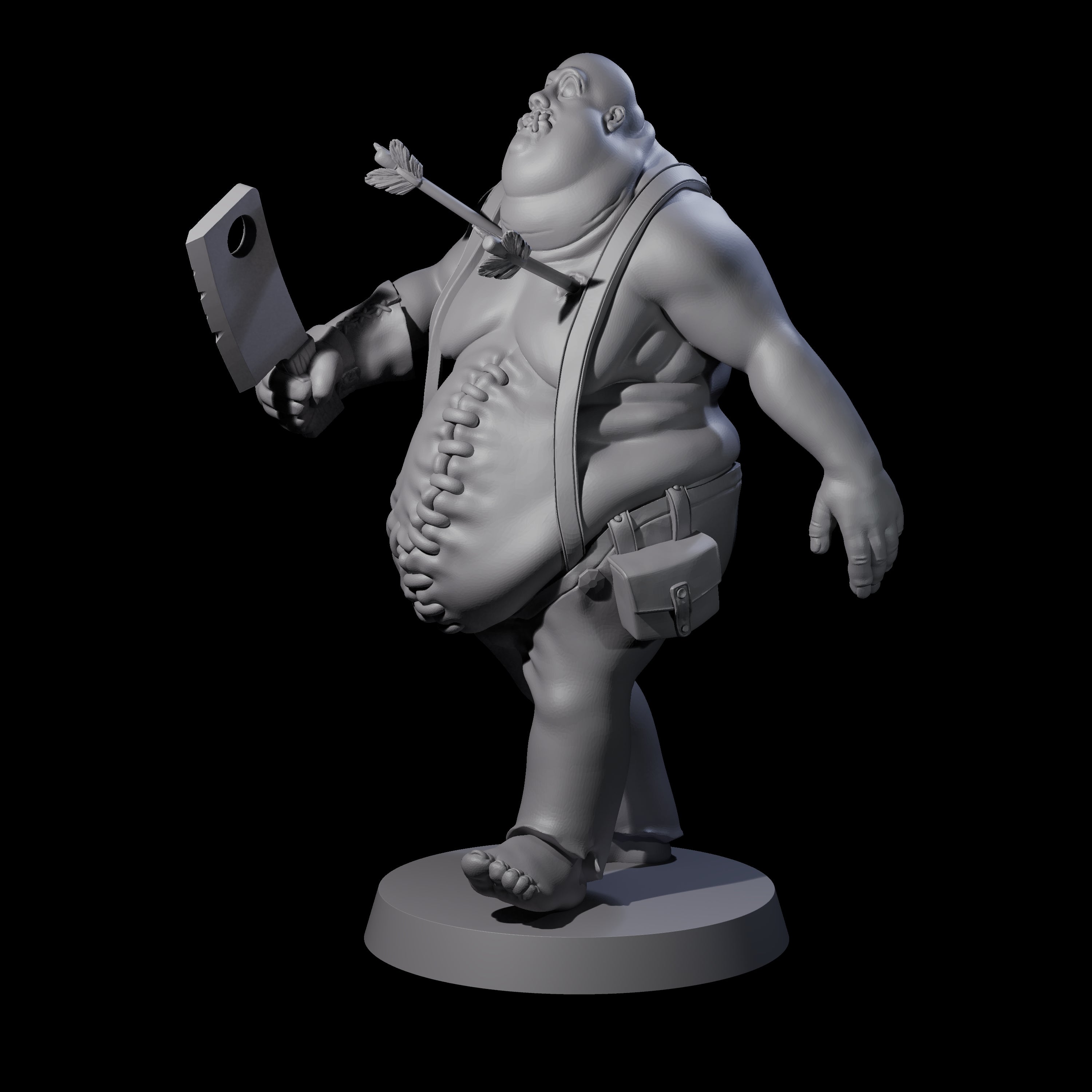 Lurching Zombie Butcher Miniature for Dungeons and Dragons, Pathfinder or other TTRPGs