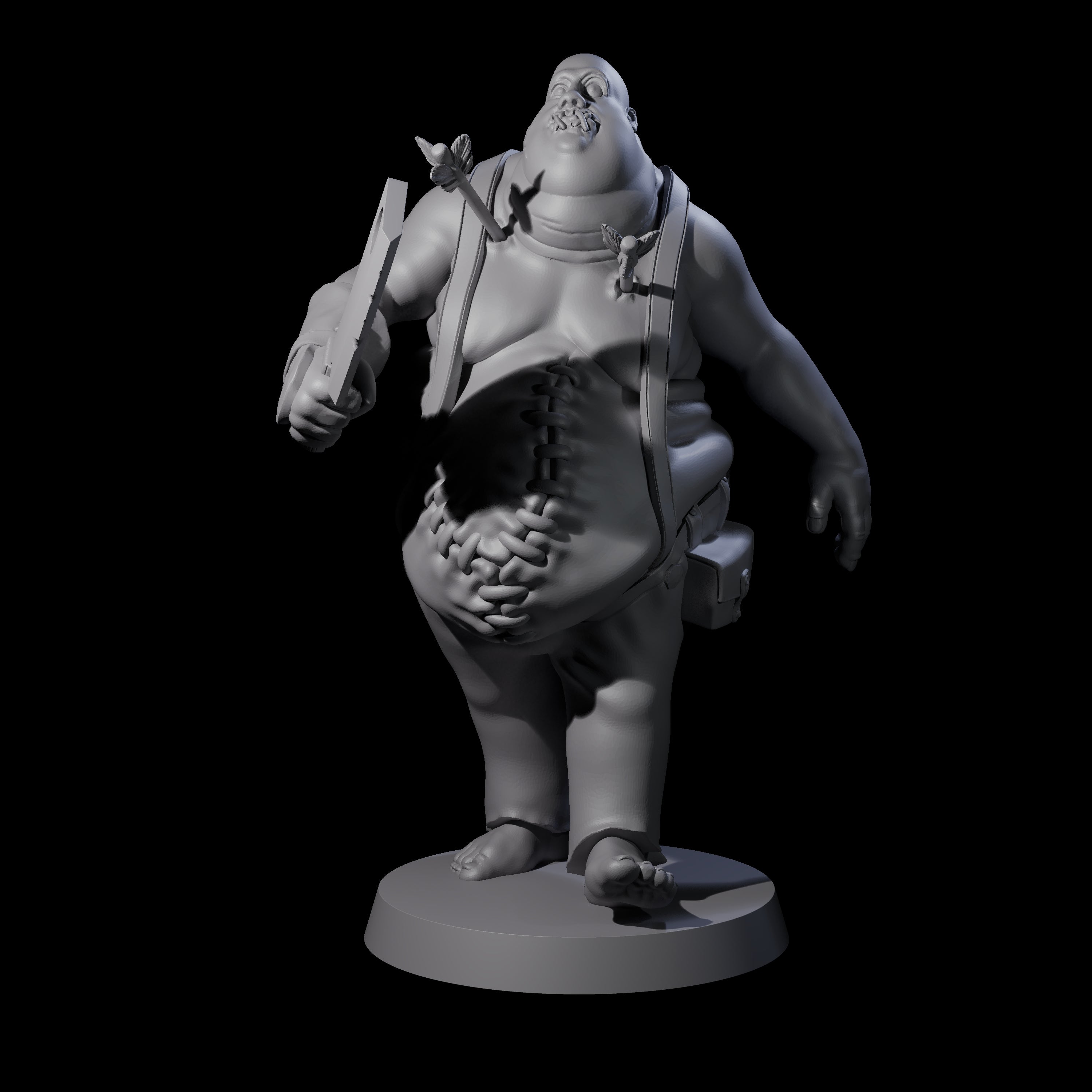 Lurching Zombie Butcher Miniature for Dungeons and Dragons, Pathfinder or other TTRPGs