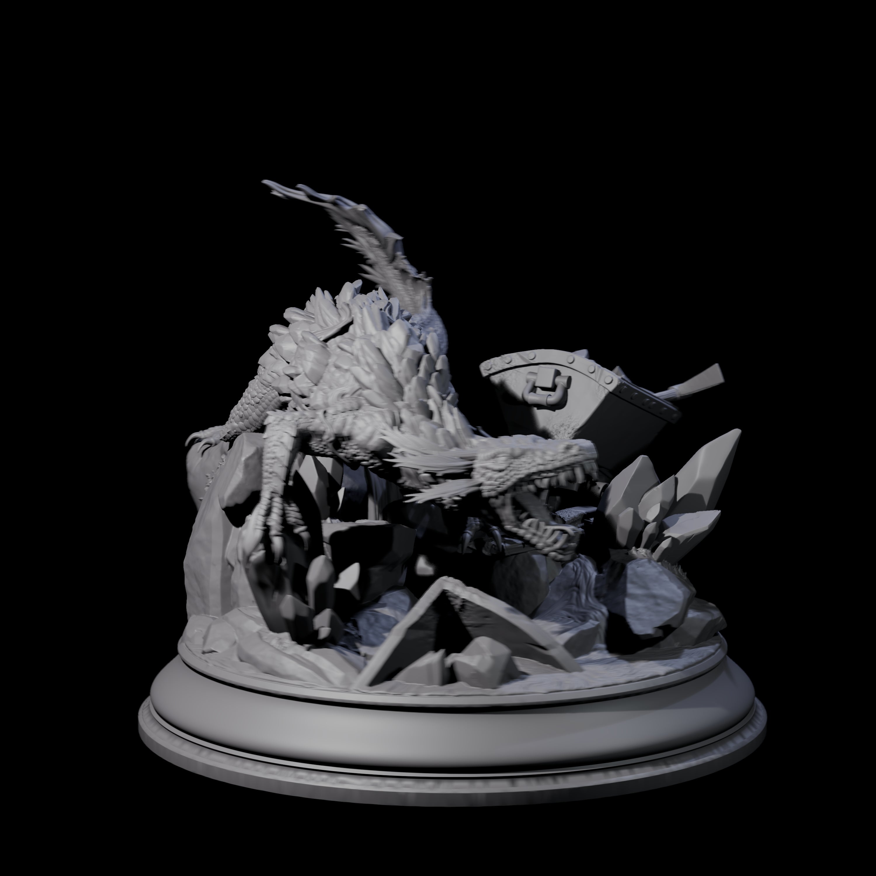 Lurking Lava Salamander Miniature for Dungeons and Dragons, Pathfinder or other TTRPGs
