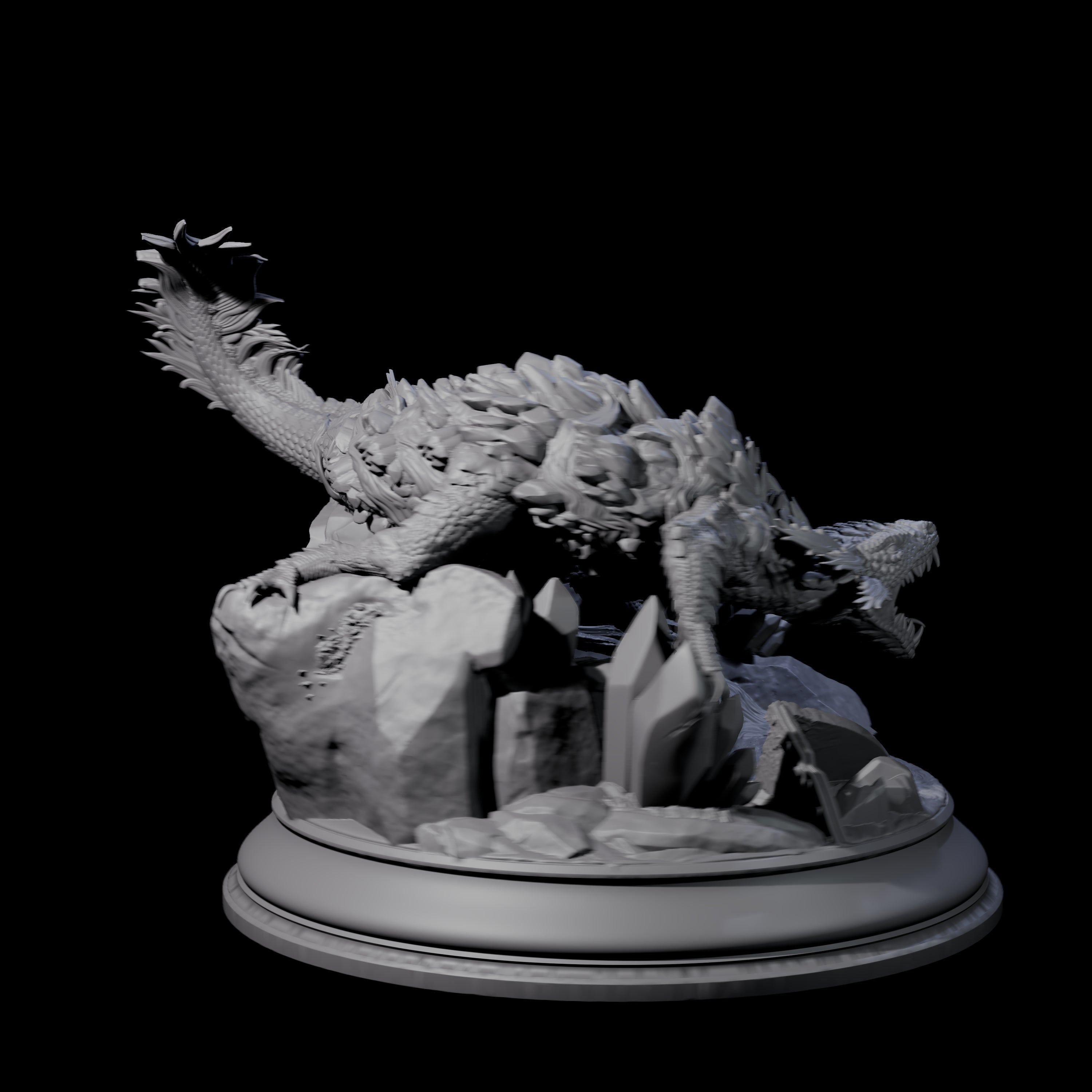 Lurking Lava Salamander Miniature for Dungeons and Dragons, Pathfinder or other TTRPGs