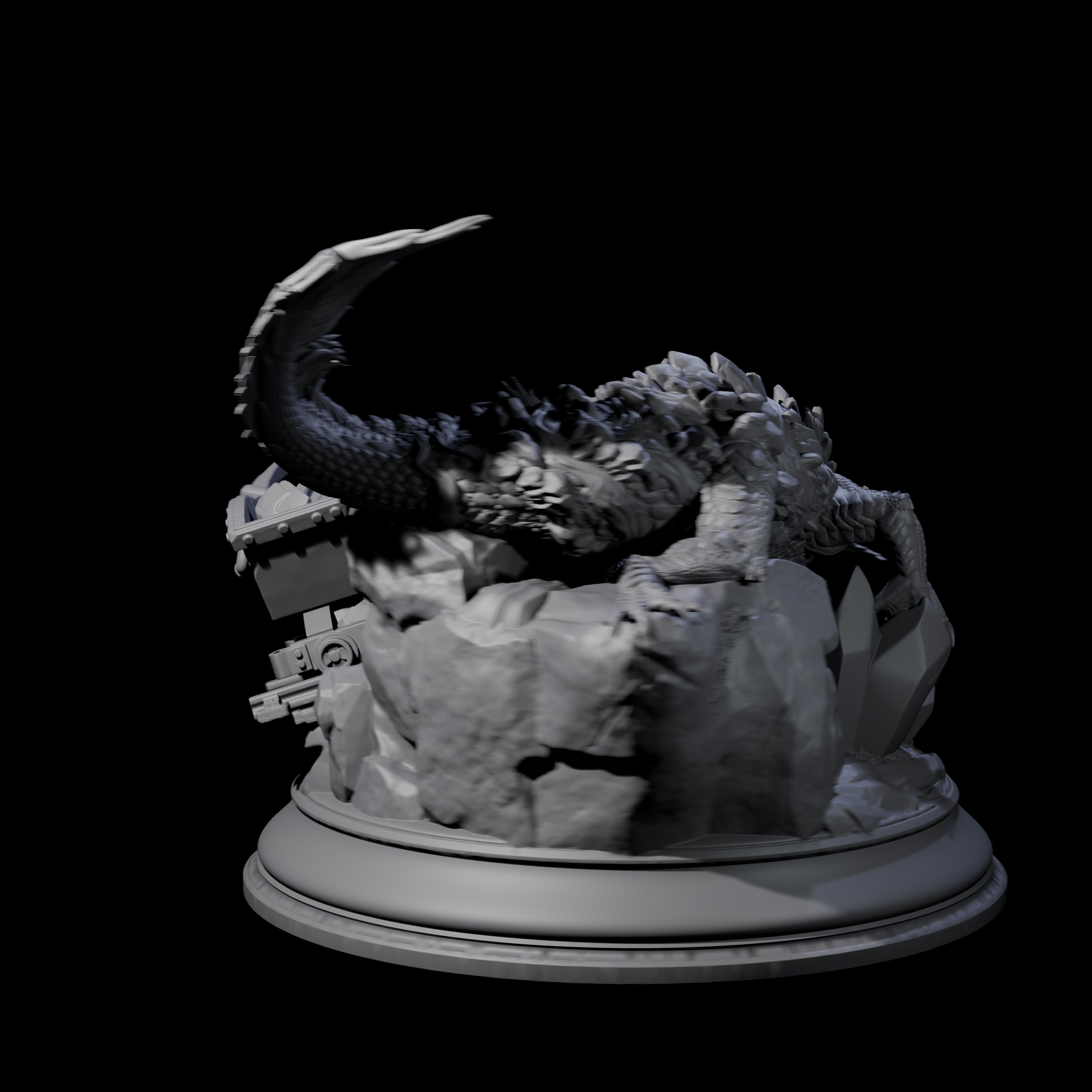 Lurking Lava Salamander Miniature for Dungeons and Dragons, Pathfinder or other TTRPGs