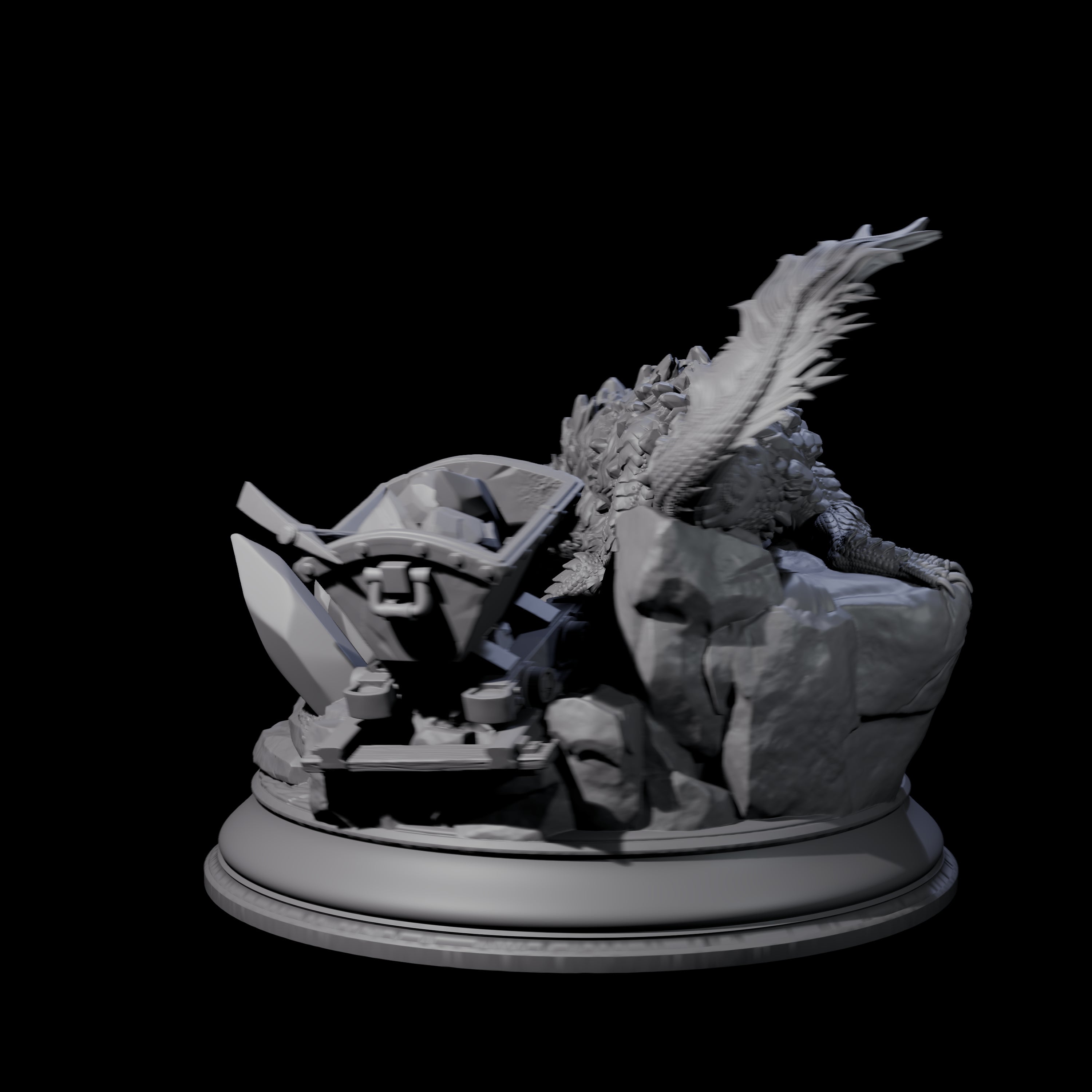 Lurking Lava Salamander Miniature for Dungeons and Dragons, Pathfinder or other TTRPGs