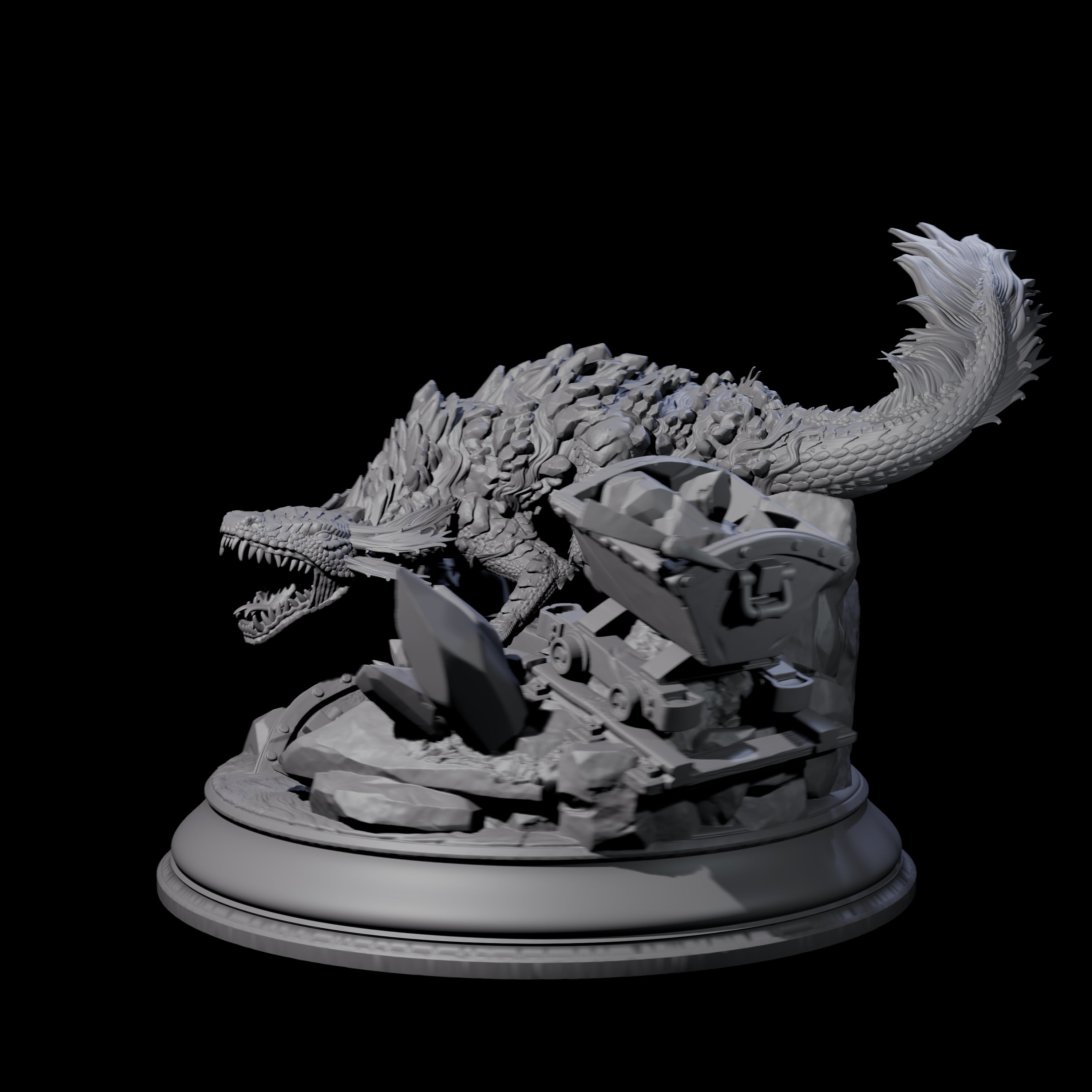 Lurking Lava Salamander Miniature for Dungeons and Dragons, Pathfinder or other TTRPGs