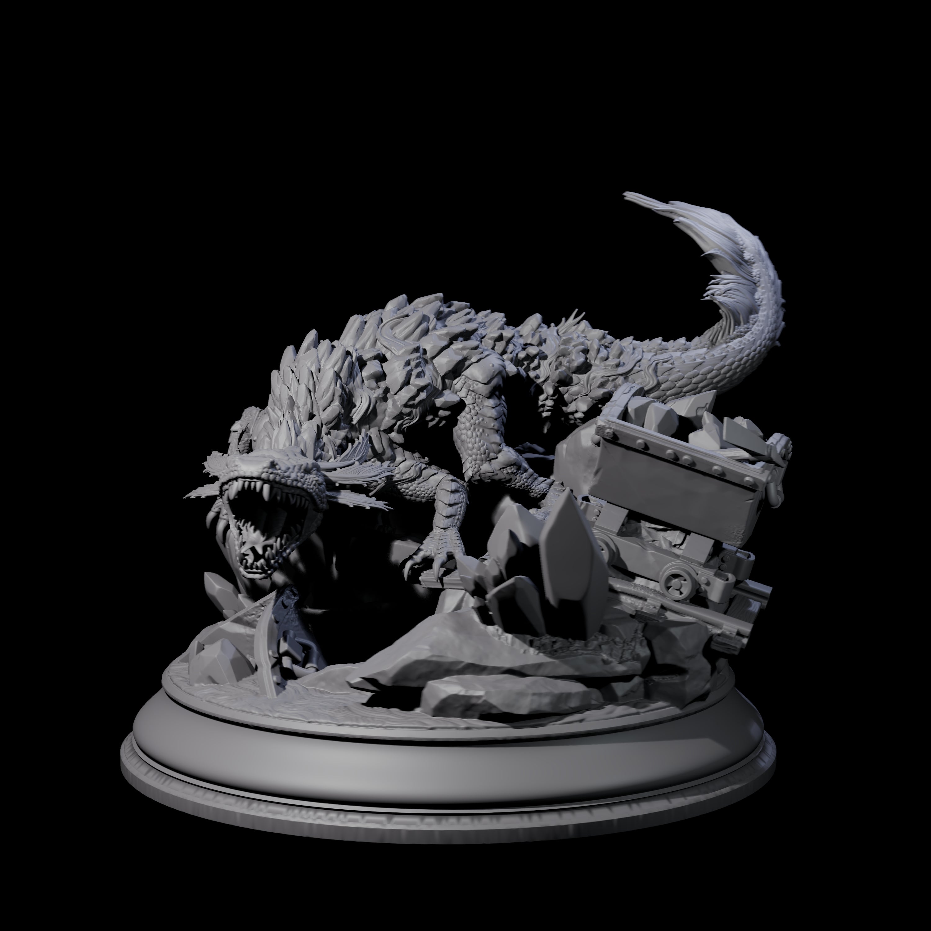 Lurking Lava Salamander Miniature for Dungeons and Dragons, Pathfinder or other TTRPGs