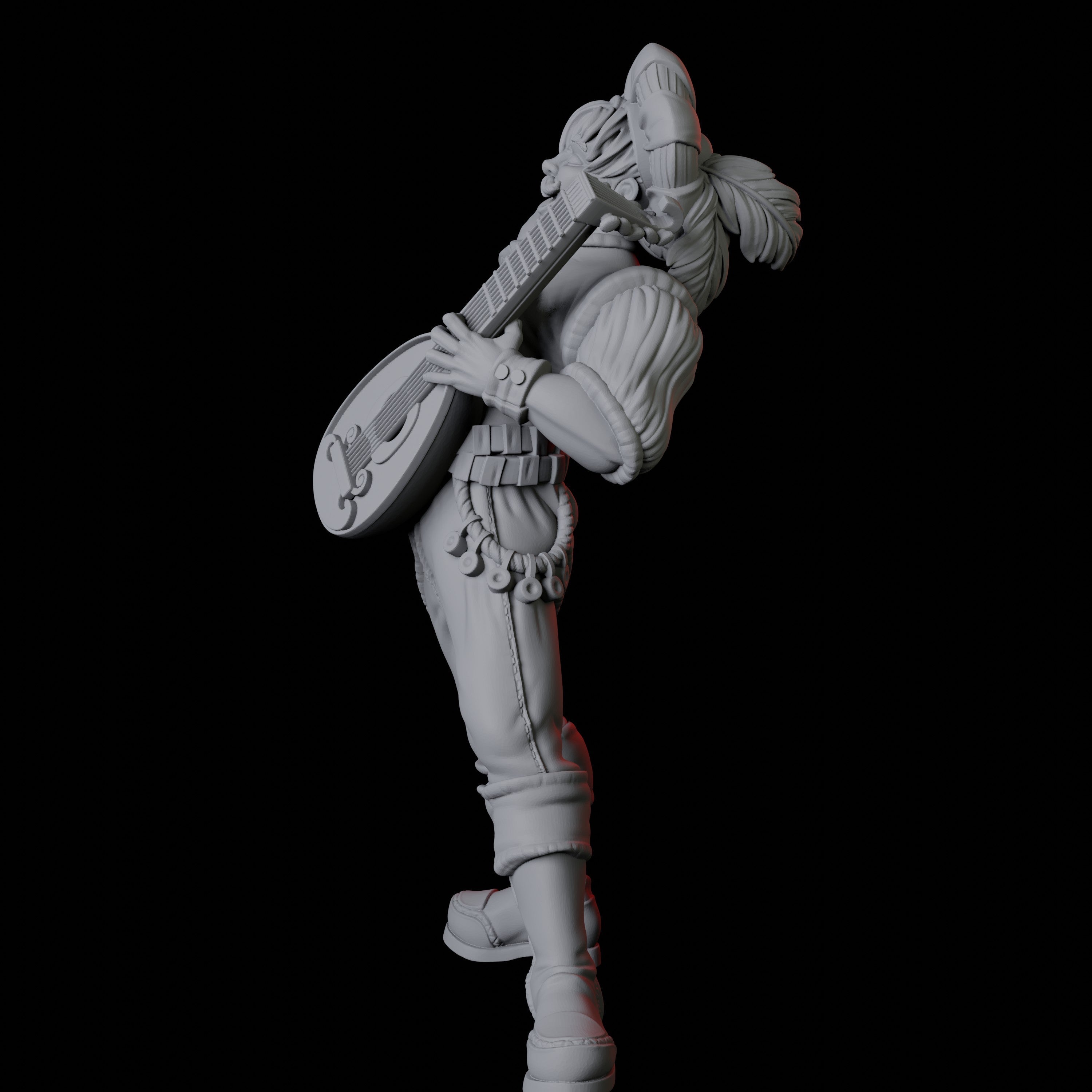 Lute Bard Miniature for Dungeons and Dragons