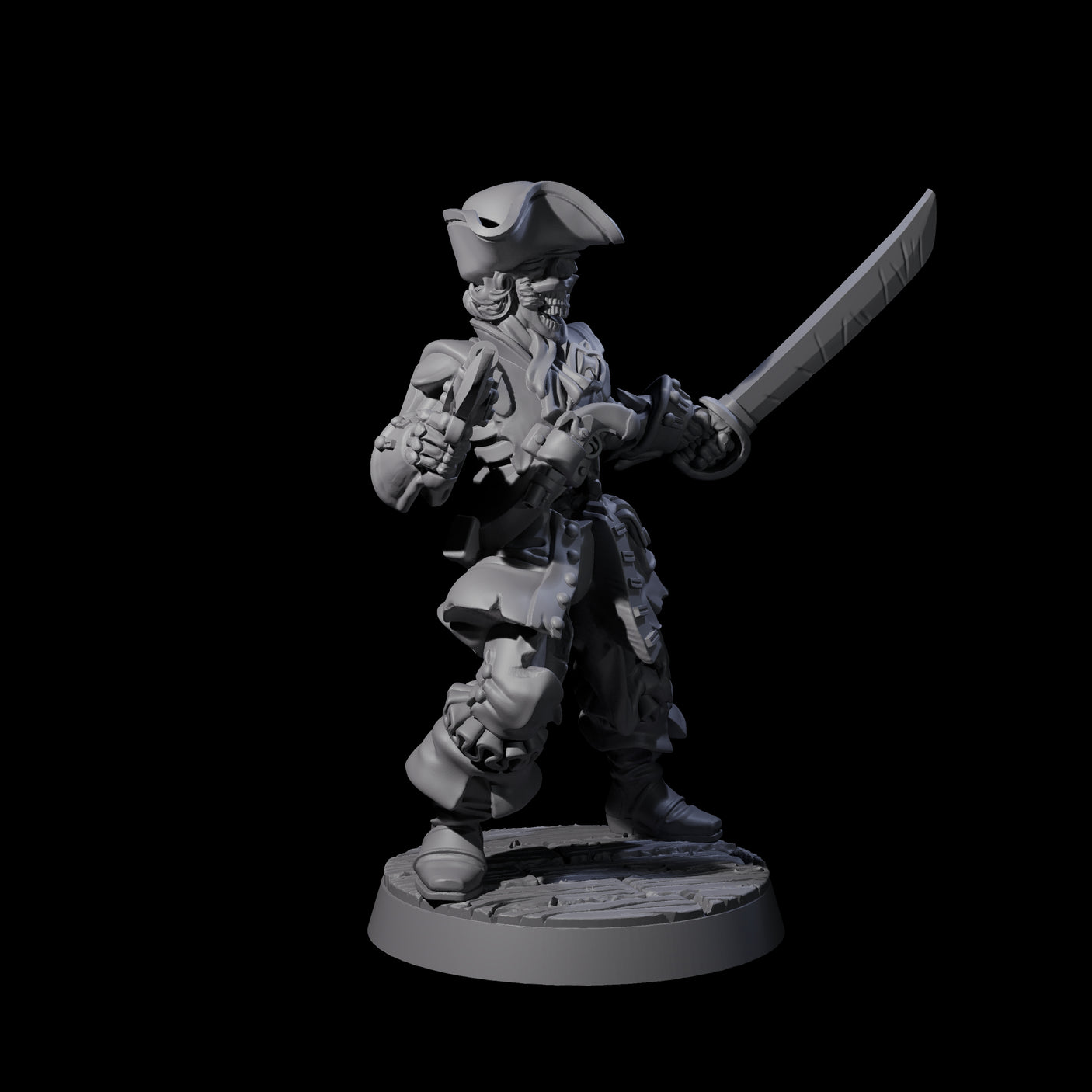 Mad Skeleton Pirate Crewman Miniature for Dungeons and Dragons, Pathfinder or other TTRPGs