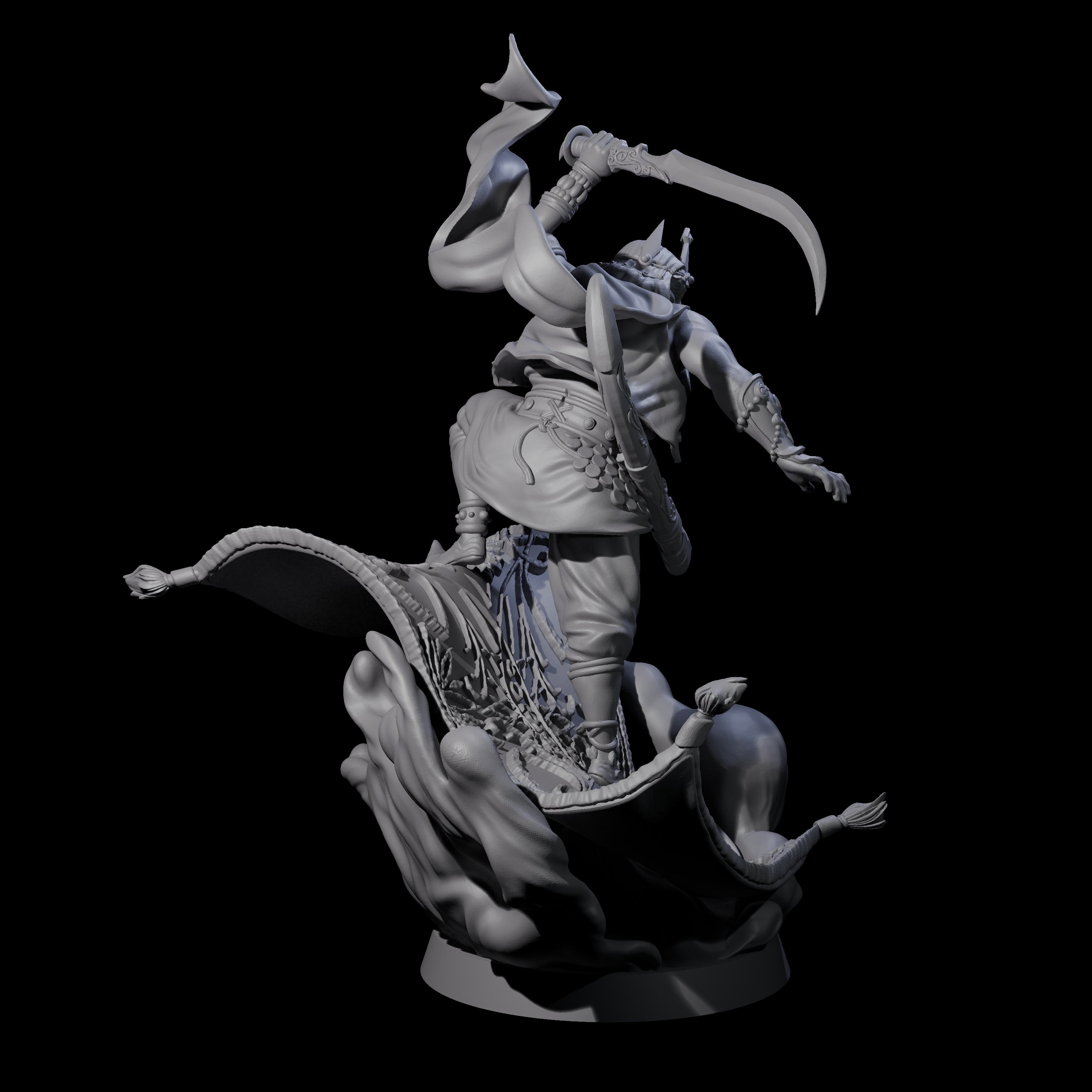 Magic Carpet Riding Hero Miniature for Dungeons and Dragons, Pathfinder or other TTRPGs