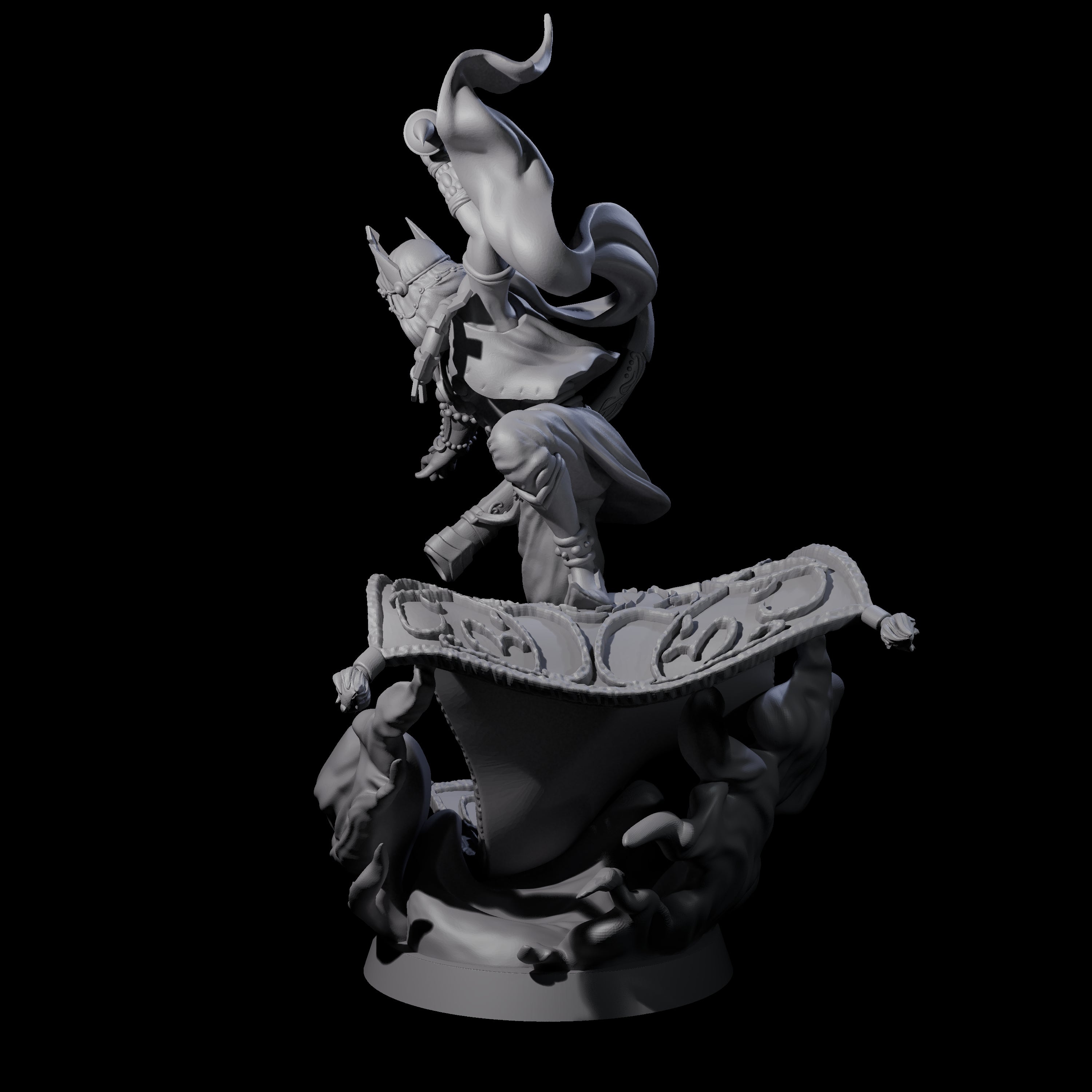 Magic Carpet Riding Hero Miniature for Dungeons and Dragons, Pathfinder or other TTRPGs