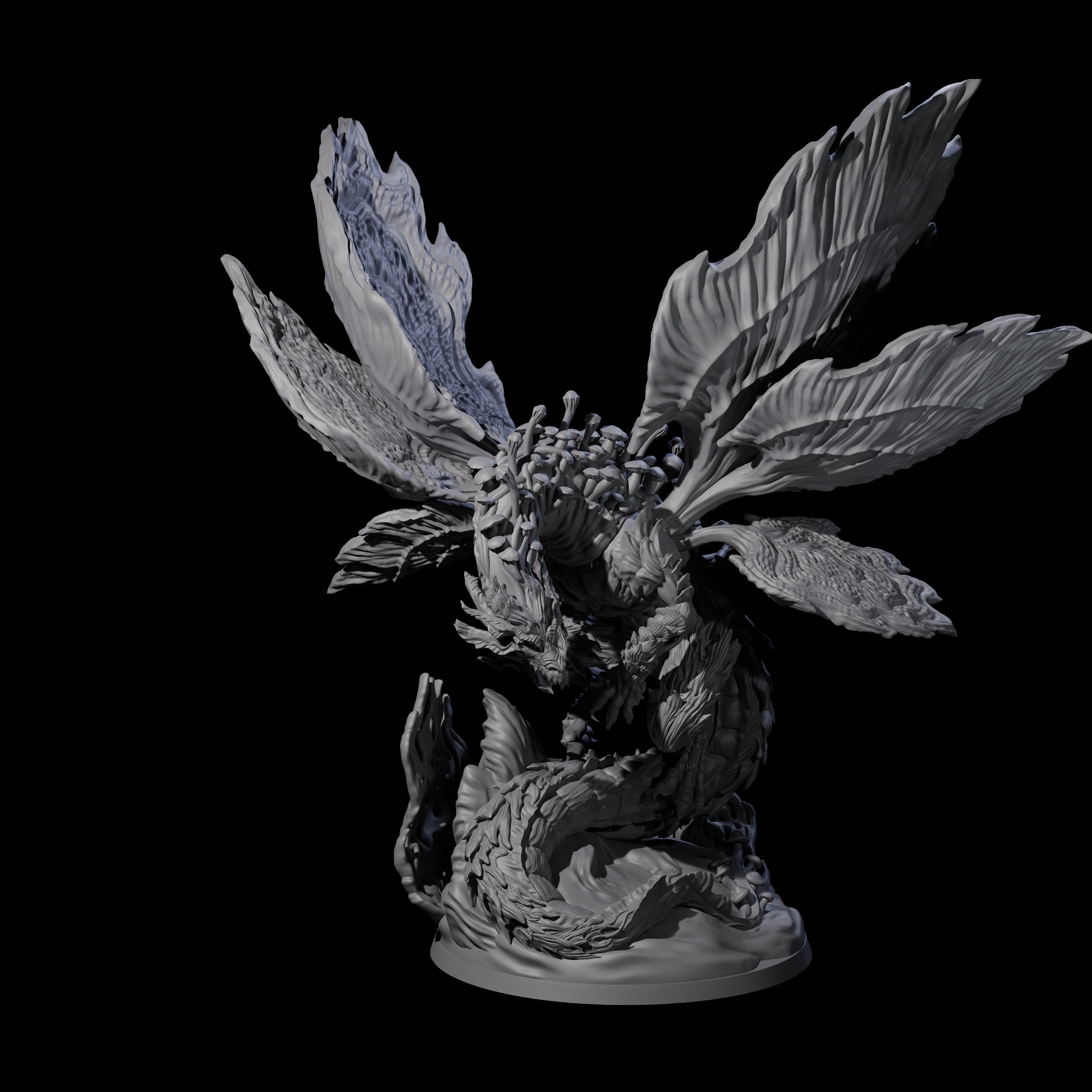 Majestic Fungal Dragon Miniature for Dungeons and Dragons, Pathfinder or other TTRPGs